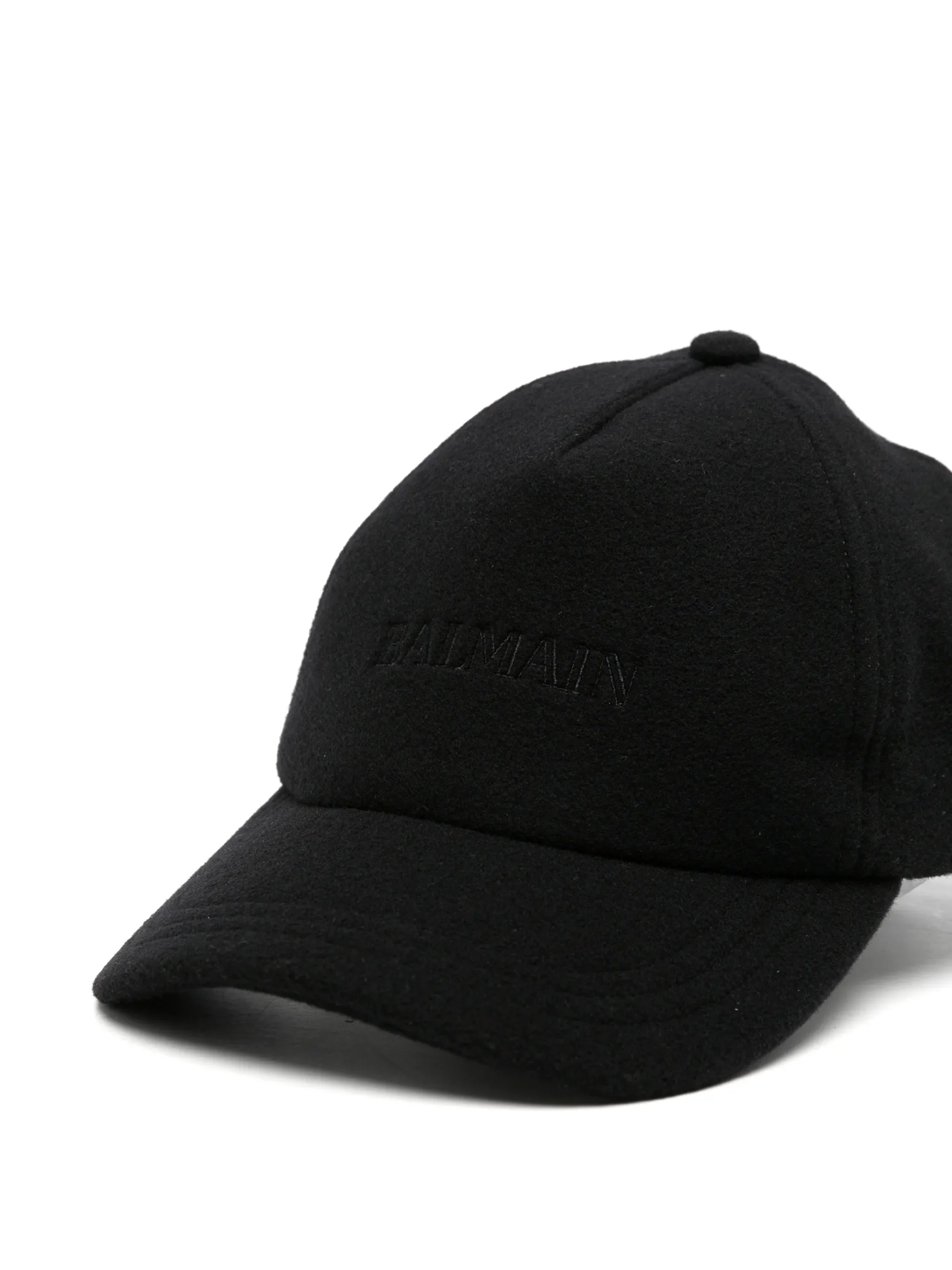 logo-embroidered wool cap