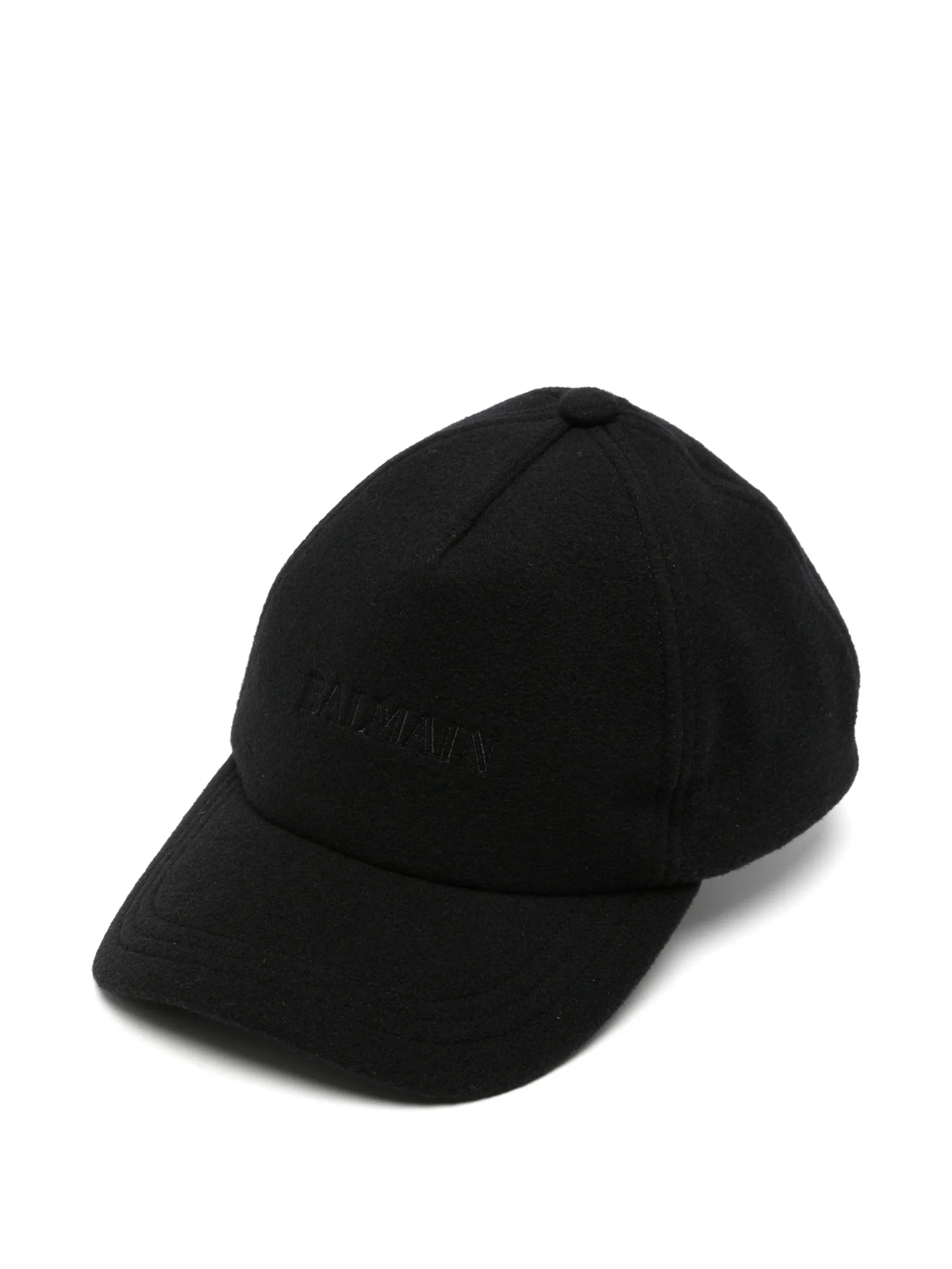 logo-embroidered wool cap