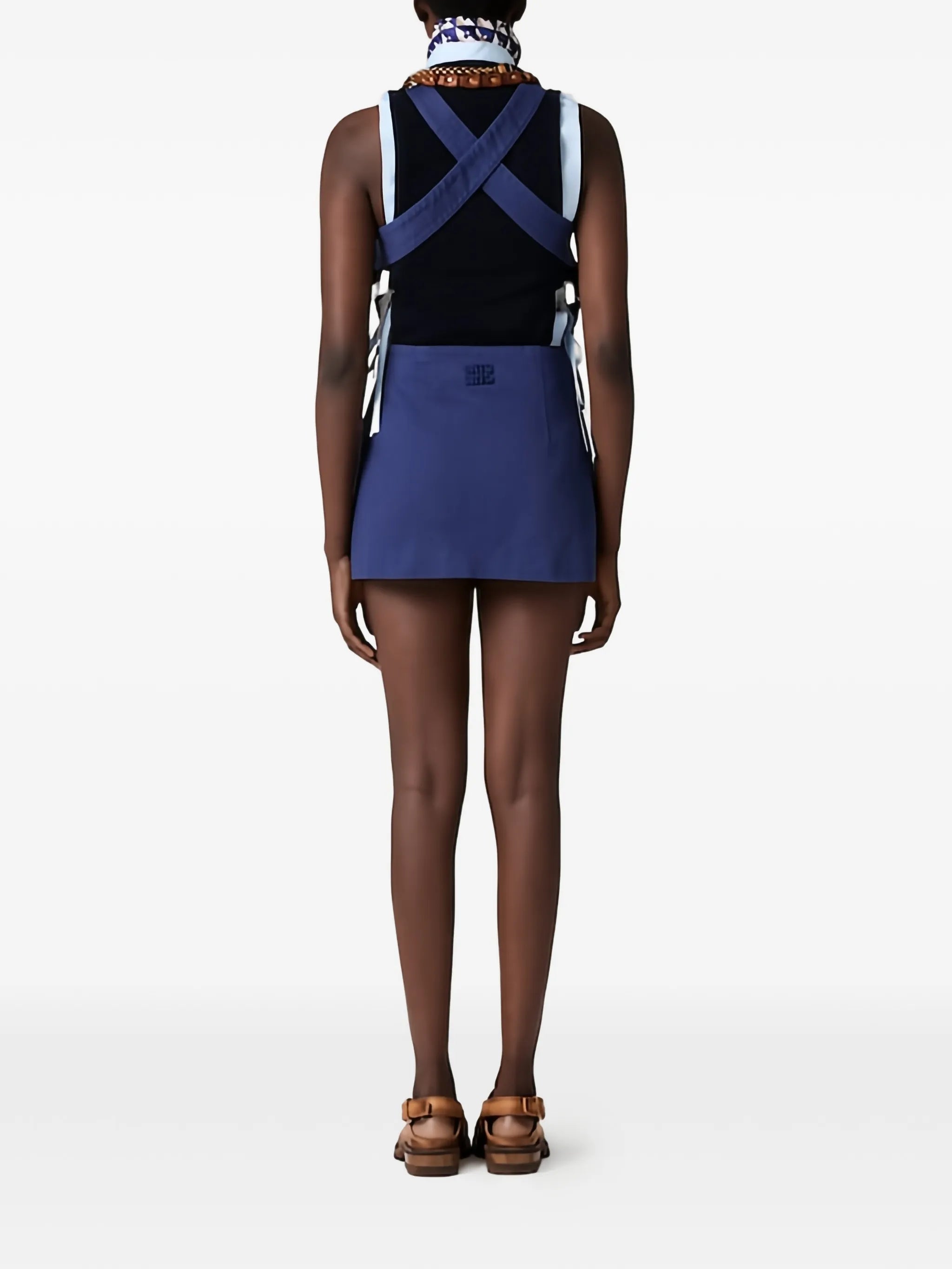garment-dyed gabardine mini-dress
