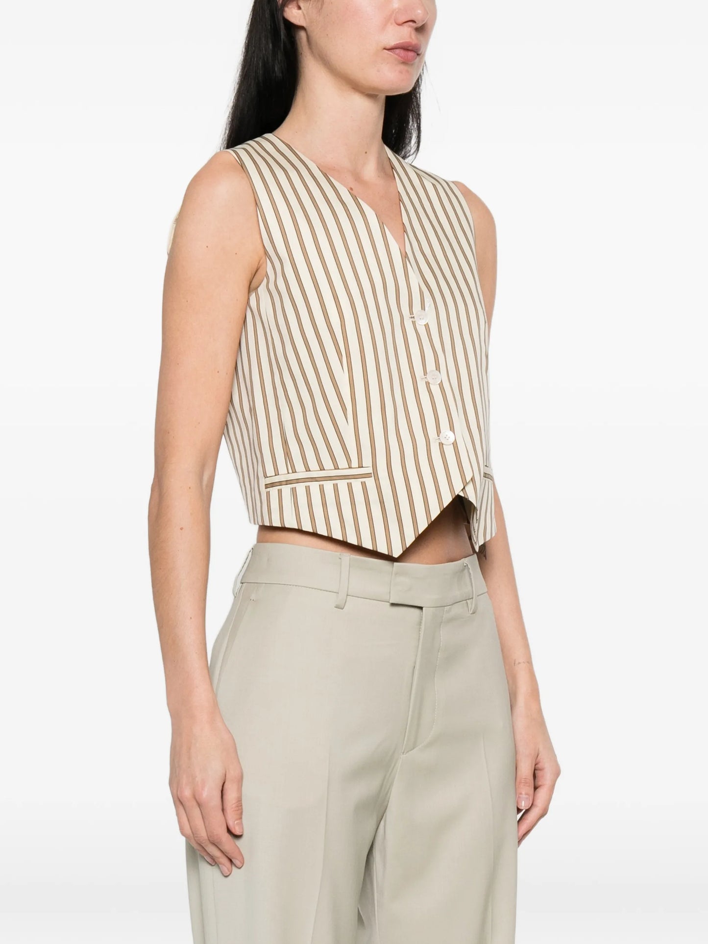 striped button waistcoat