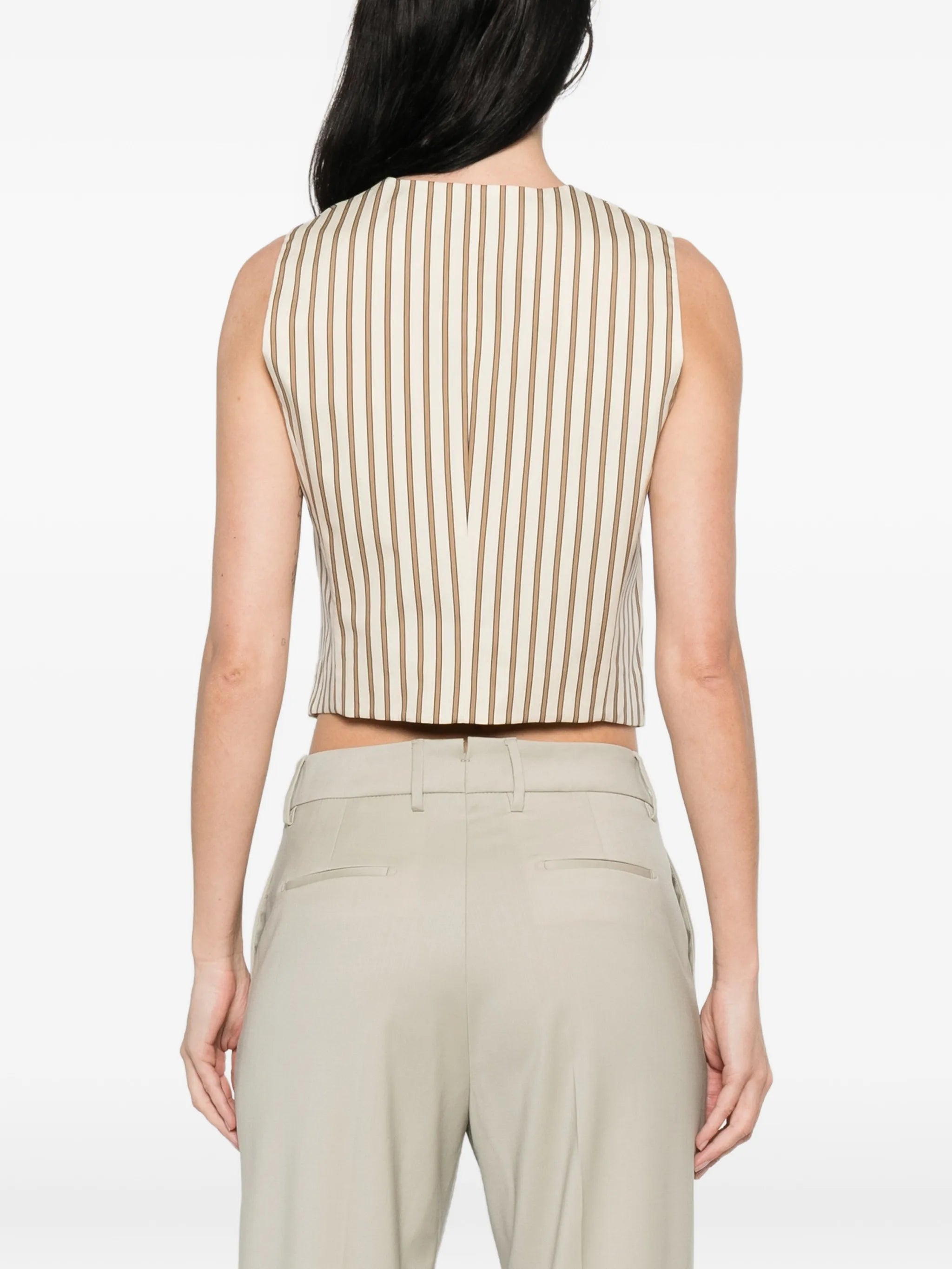 striped button waistcoat