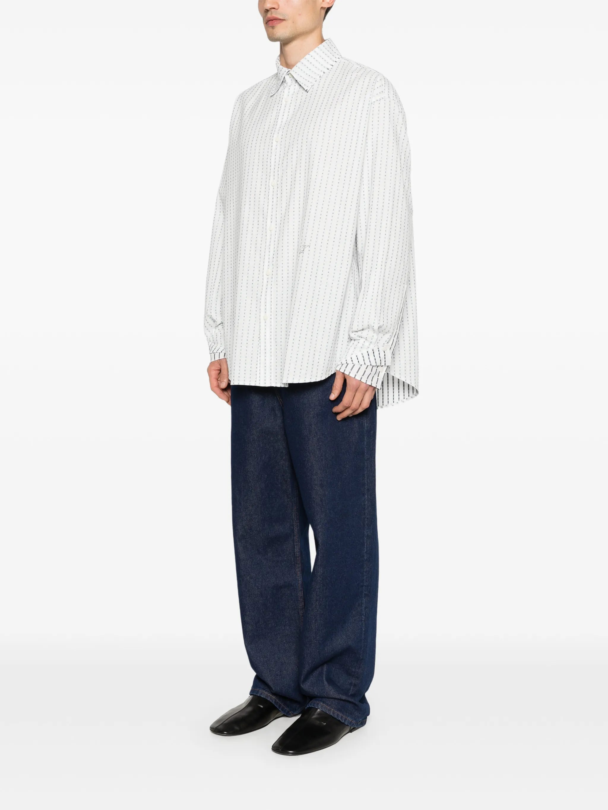 Letro printed pinstriped shirt