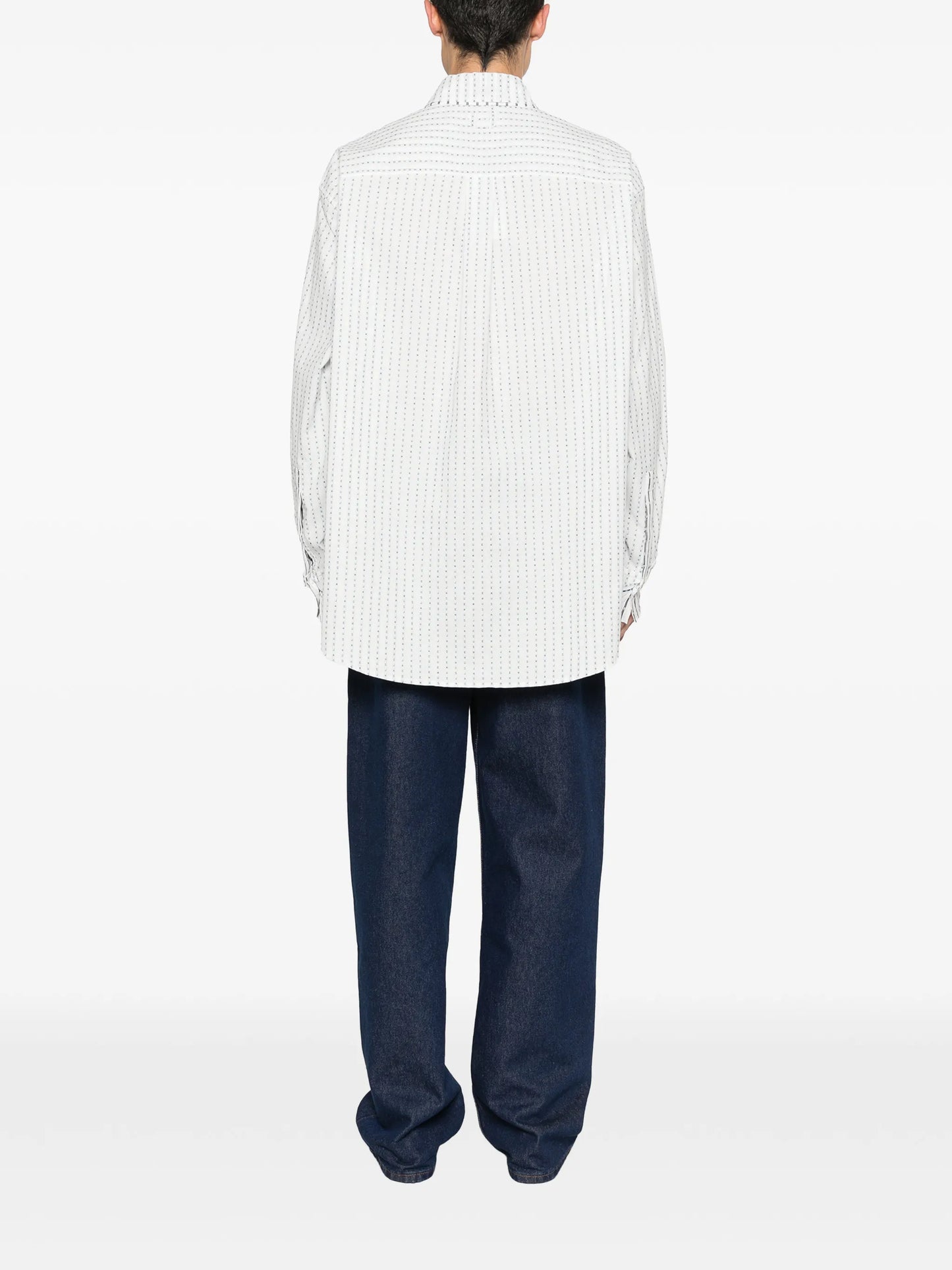 Letro printed pinstriped shirt