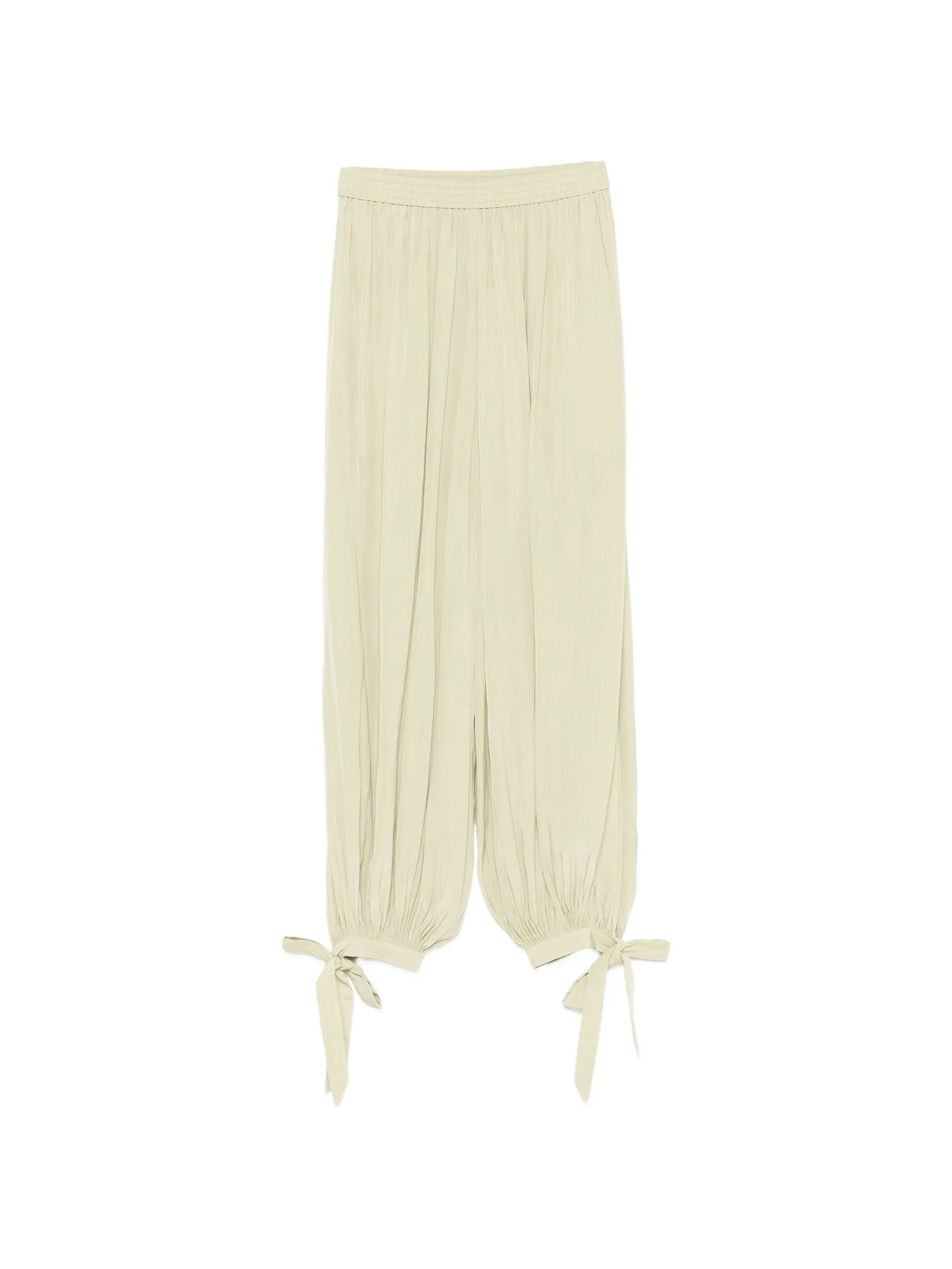 tie-cuff satin trousers