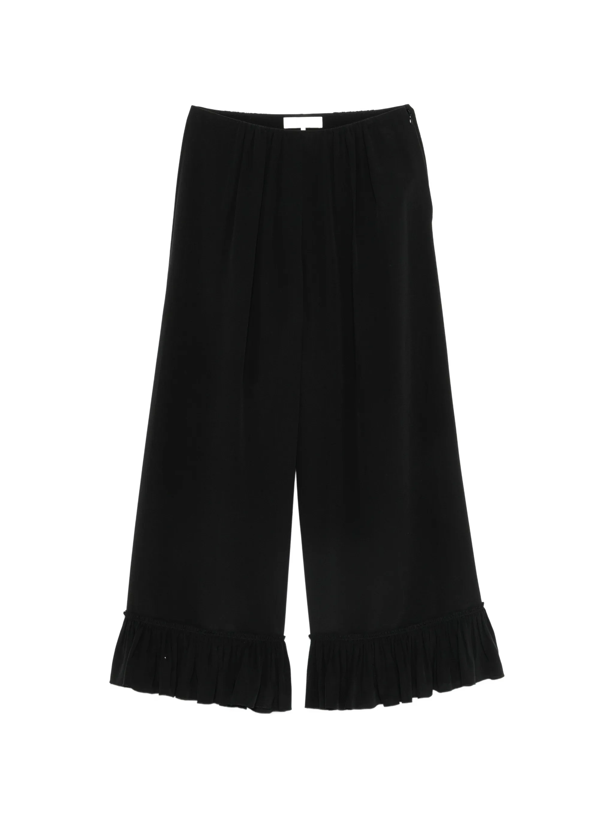 cropped fluid pants in crêpe de chine
