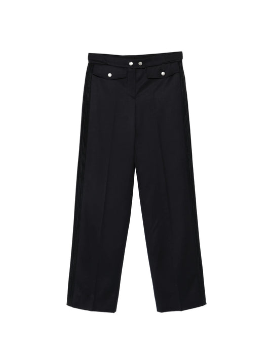 straight-leg buttoned trousers