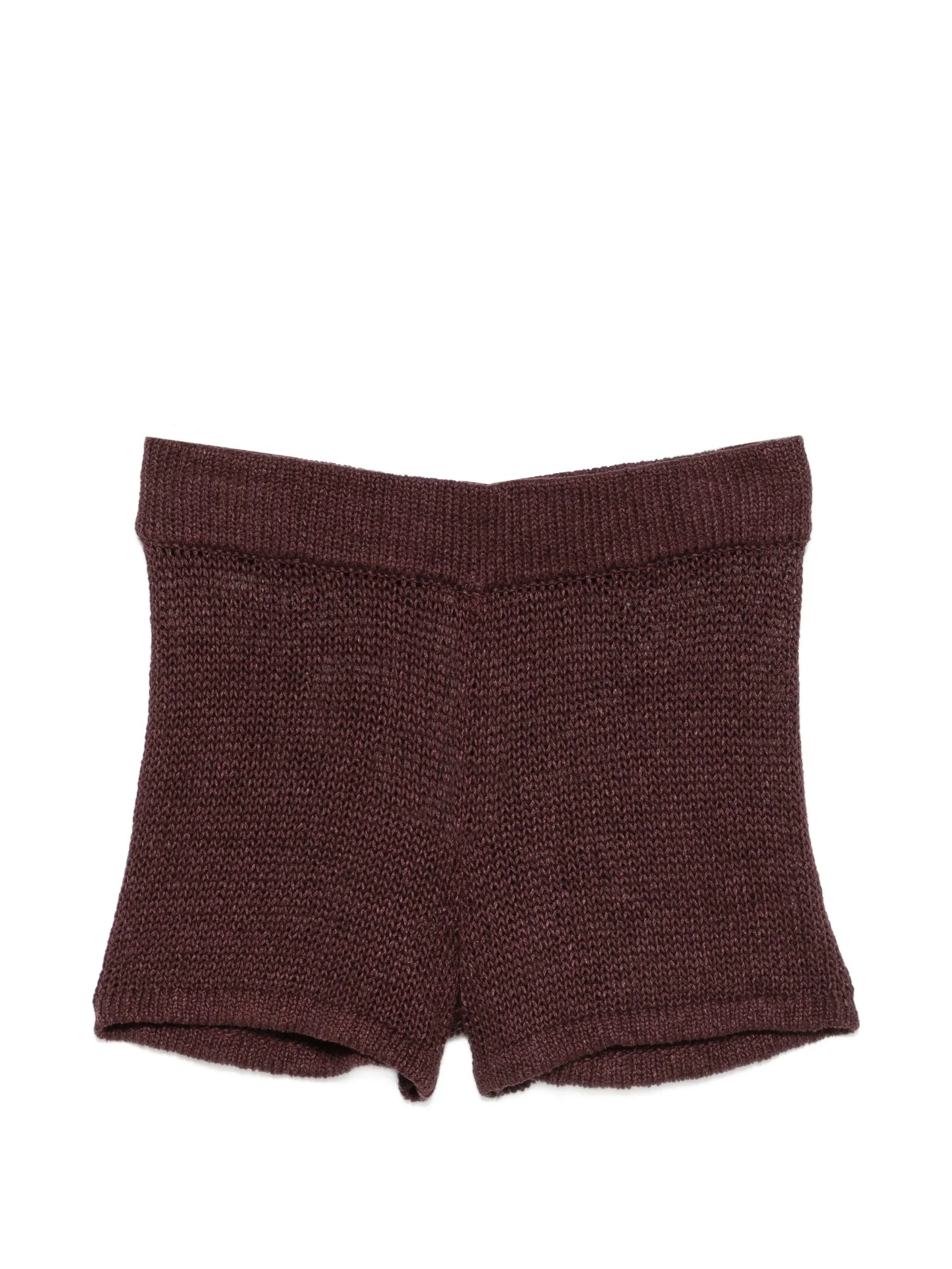 linen open knit shorts