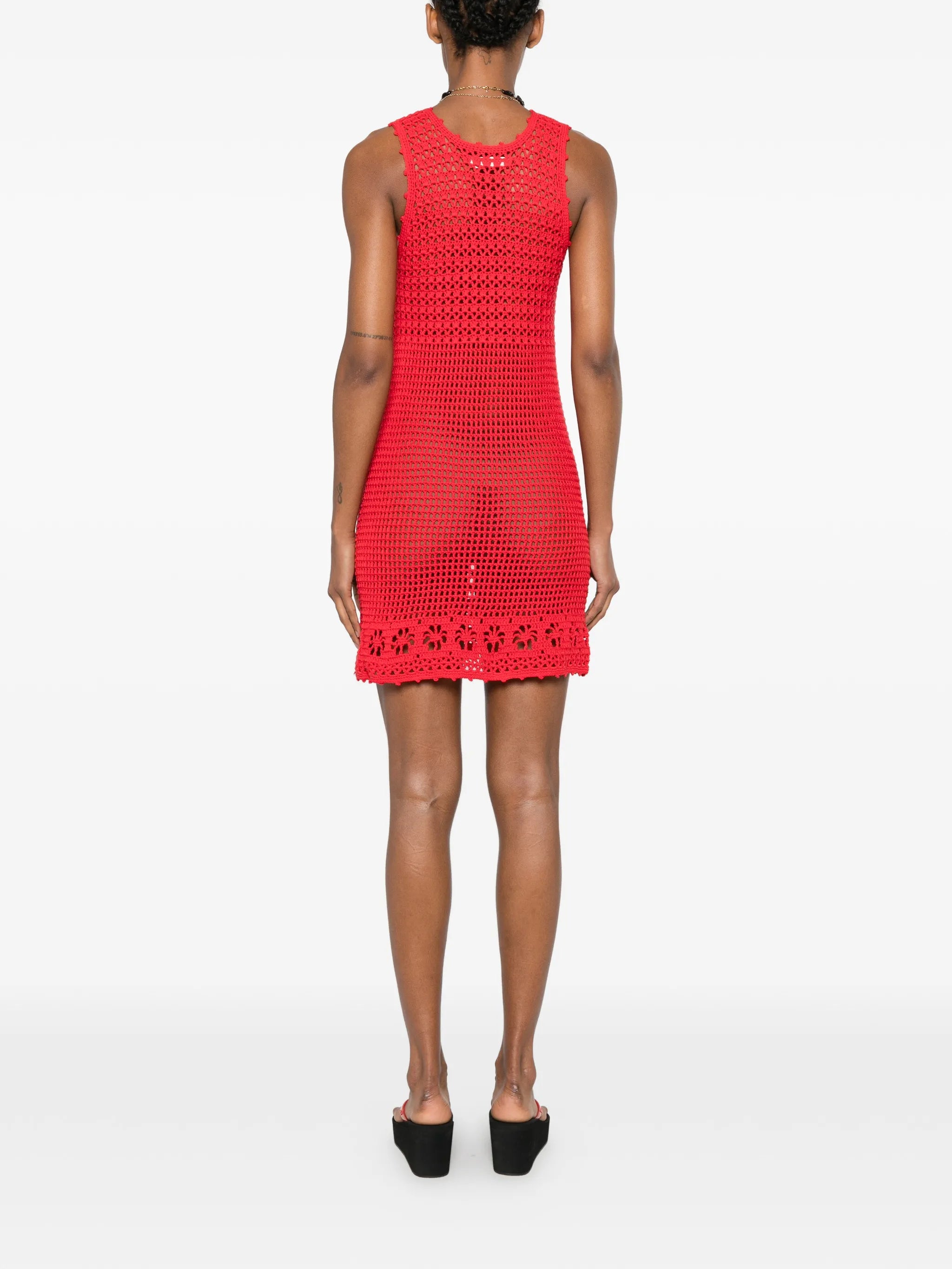 Poolside crochet-knit mini dress