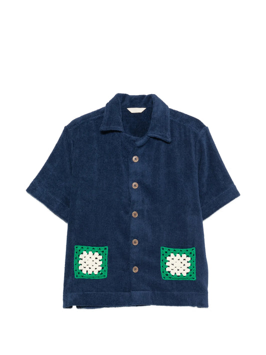 crochet-trim-detail shirt