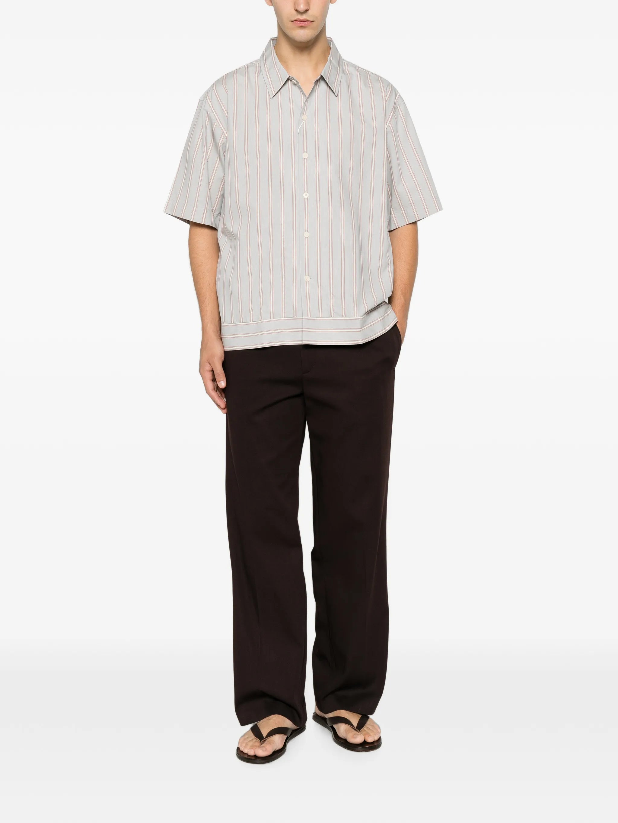 striped short-sleeve shirt