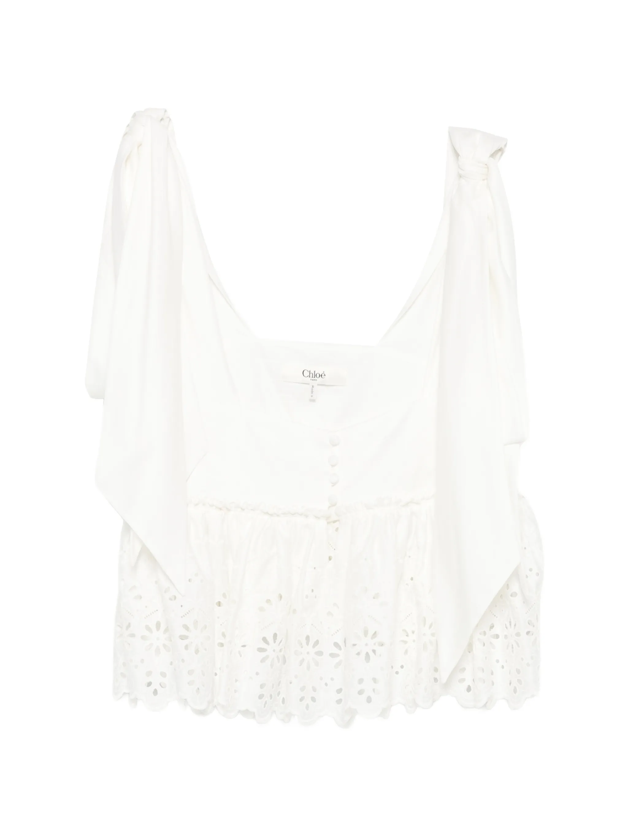 broderie-anglaise bow-detail top
