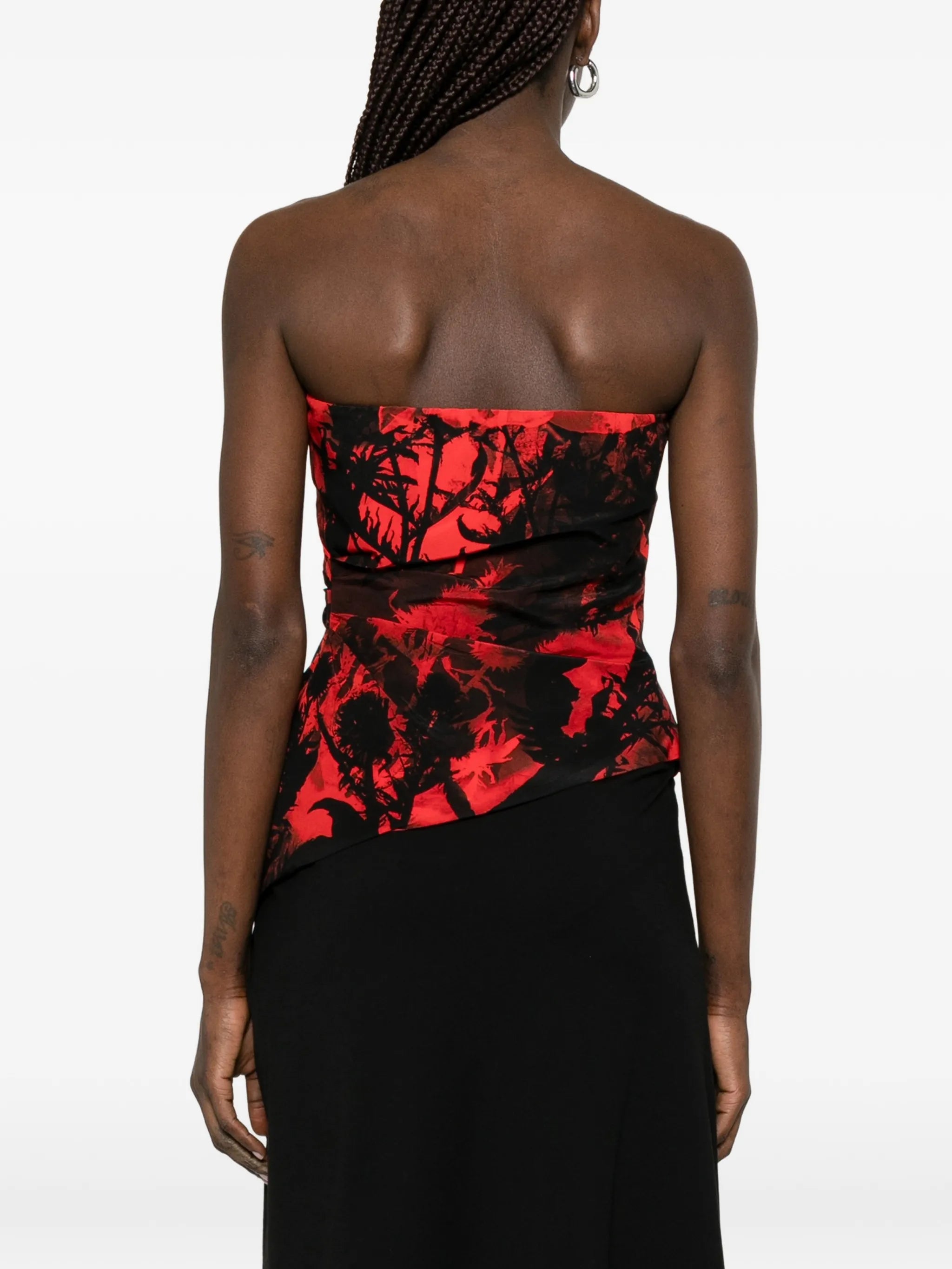 strapless floral top