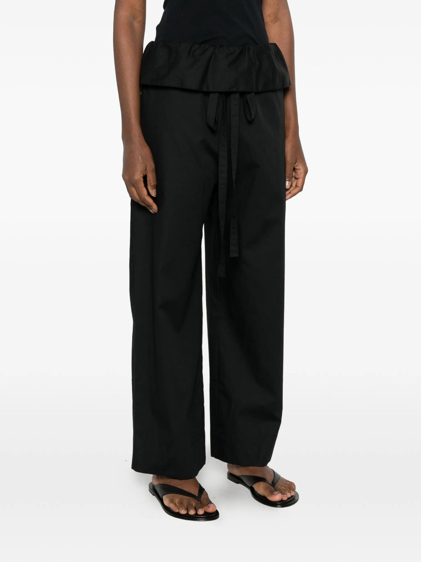 peplum drawstring trousers