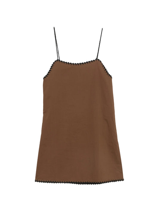 crochet-trim mini dress