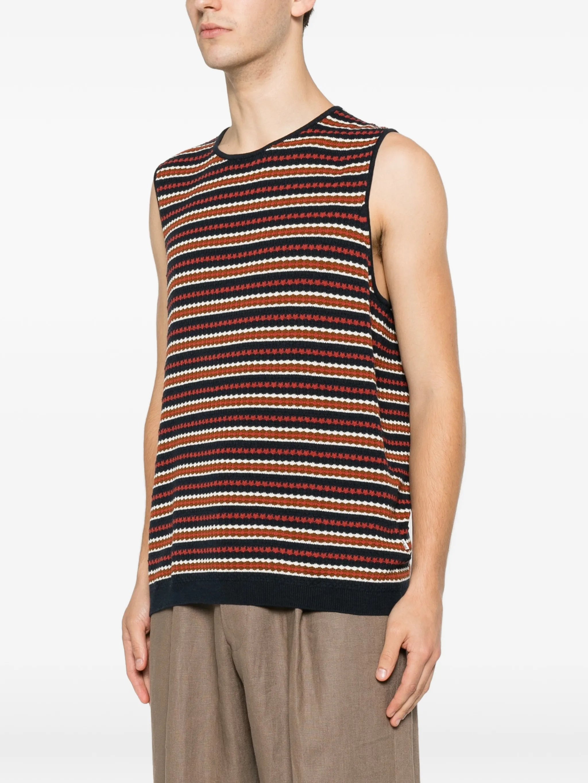 Bari 6686 striped knitted vest