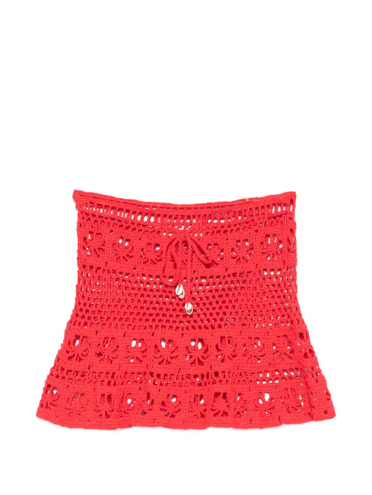 crochet-knit skirt