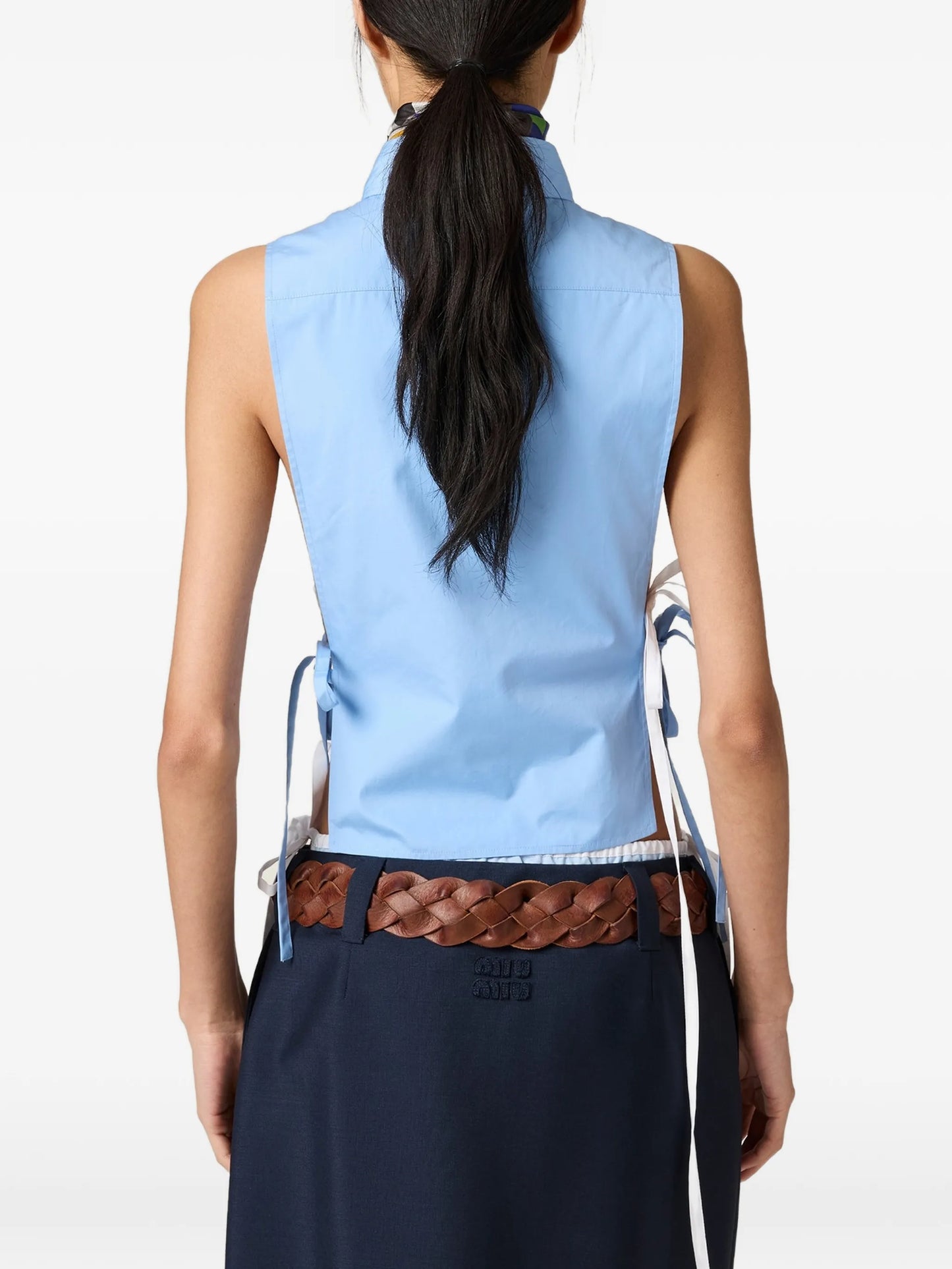 tie side sleeveless shirt