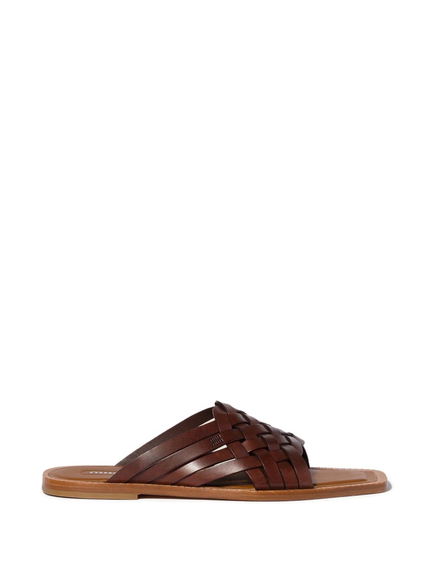 woven leather slides