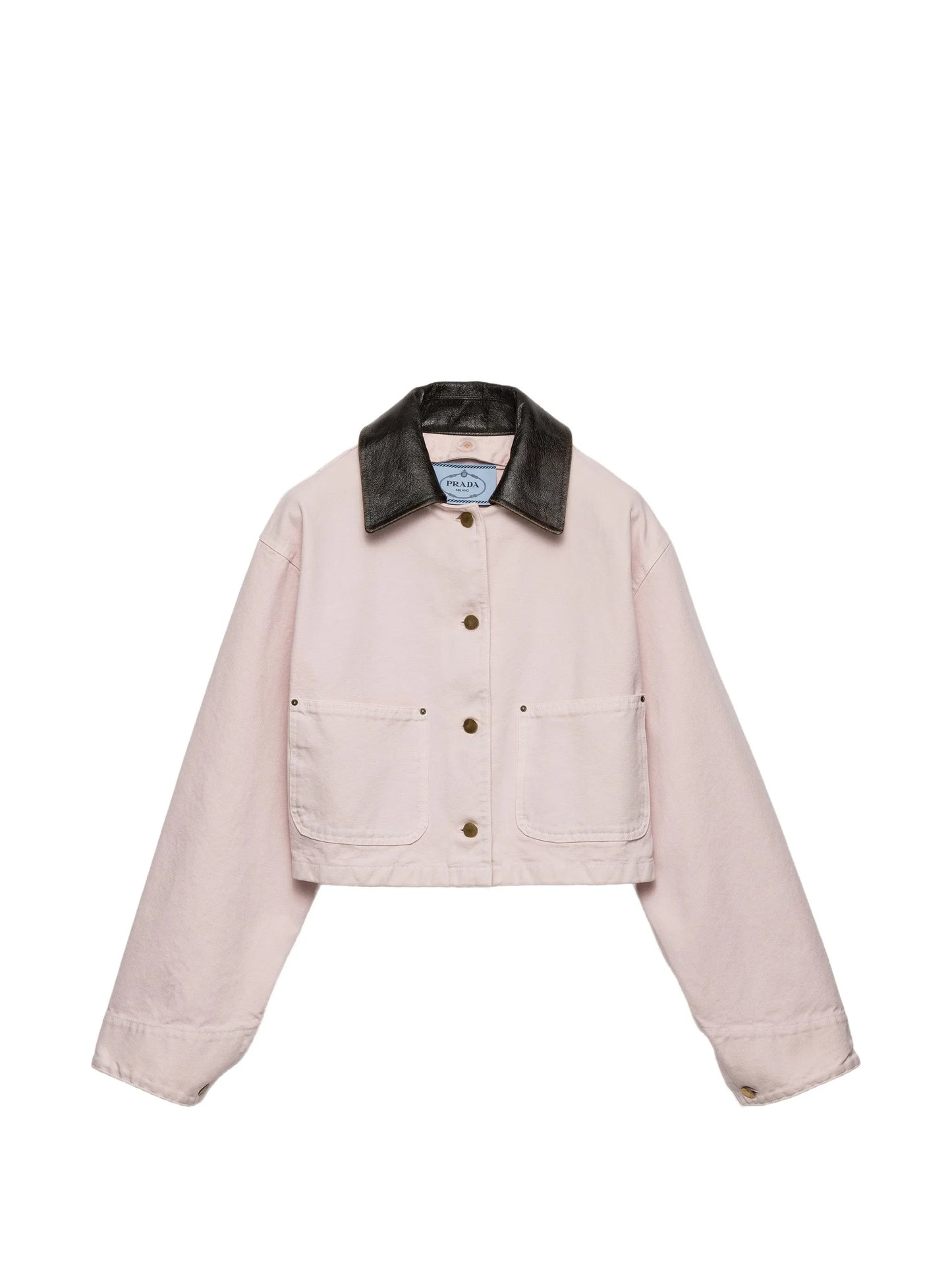 leather collar patch-pockets jacket