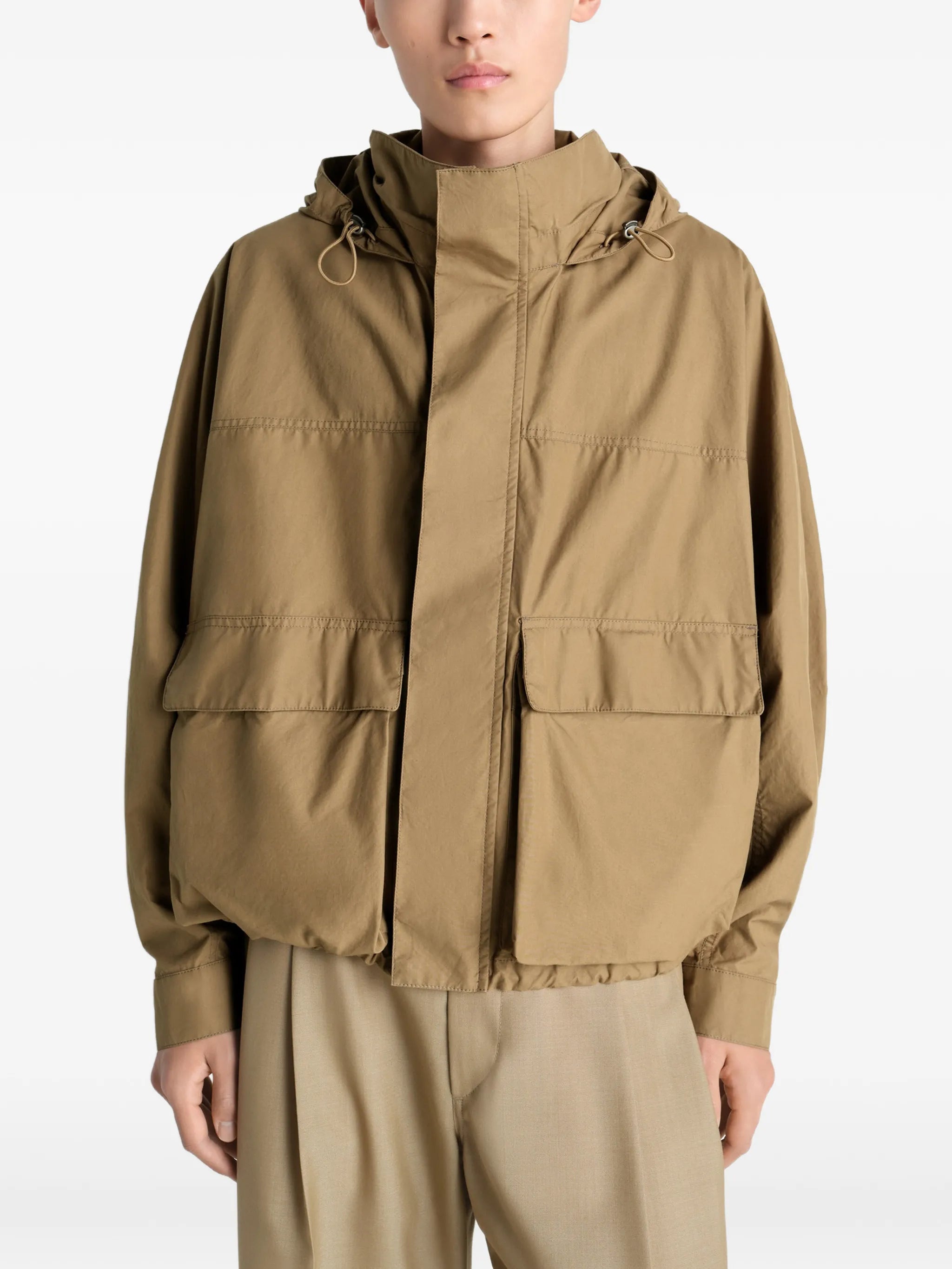 hooded rain parka