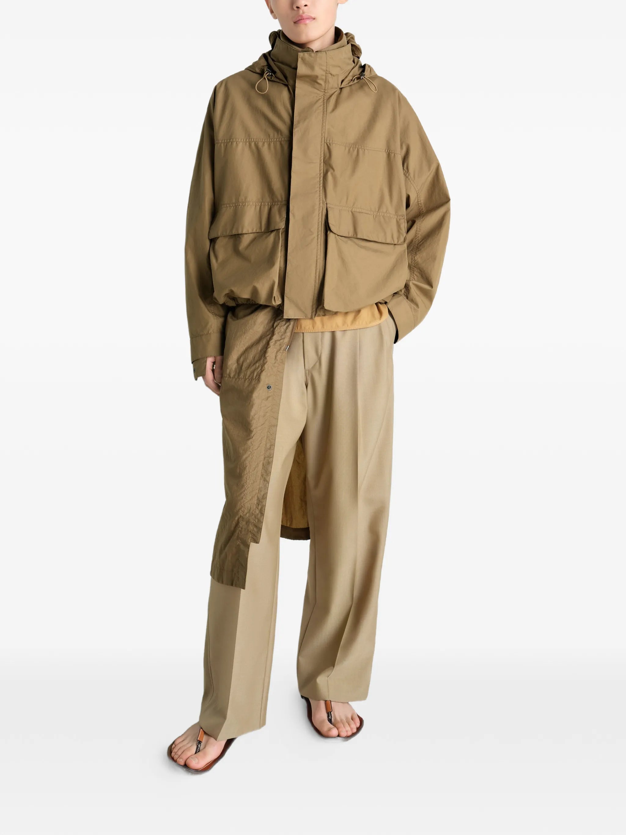 hooded rain parka