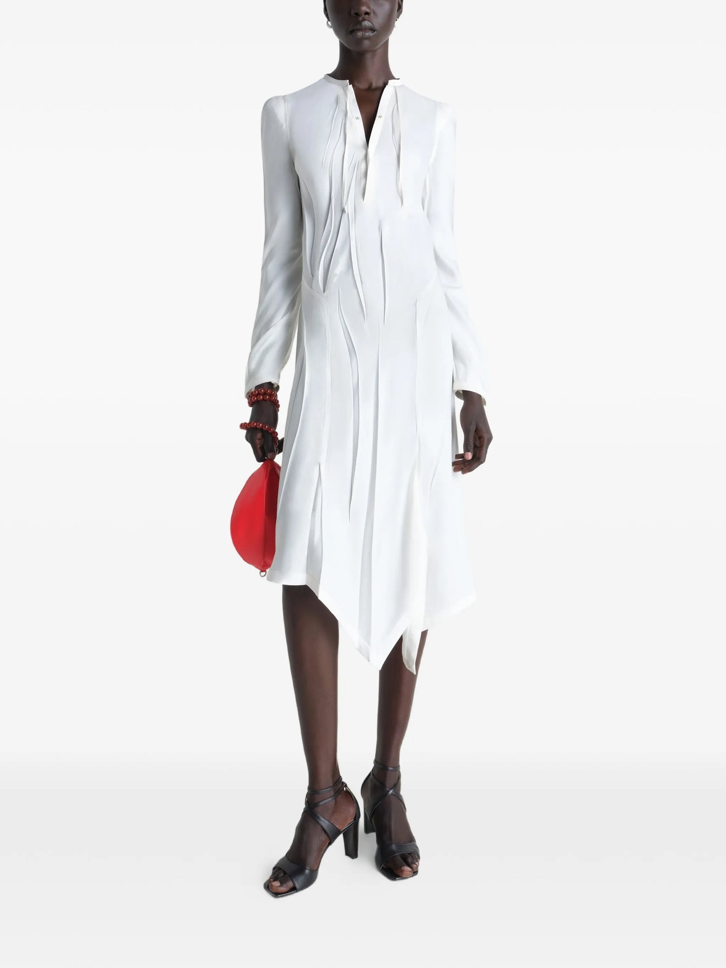 pleated bias dress