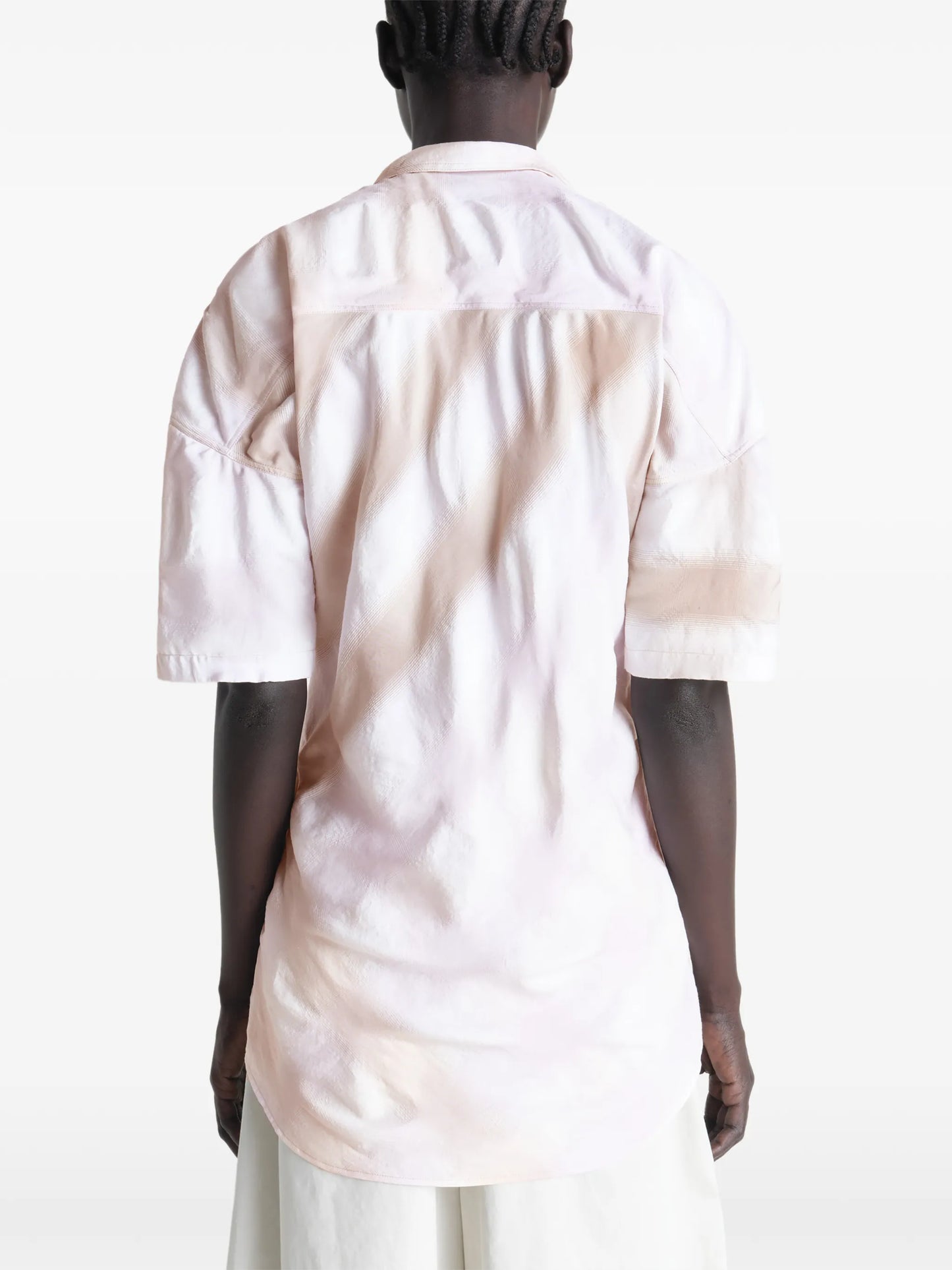 scarf-detail short-sleeve shirt
