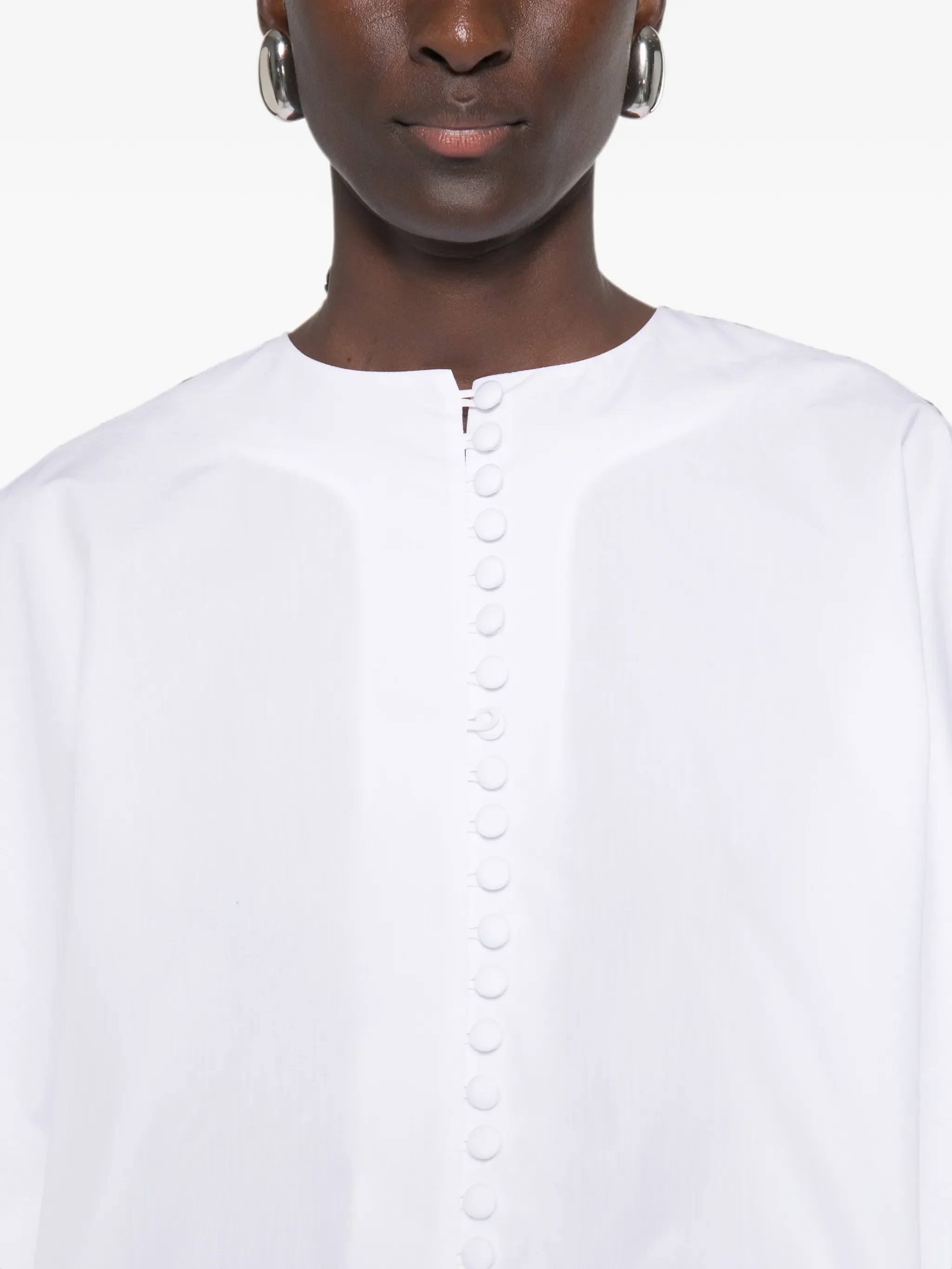balloon-sleeve blouse