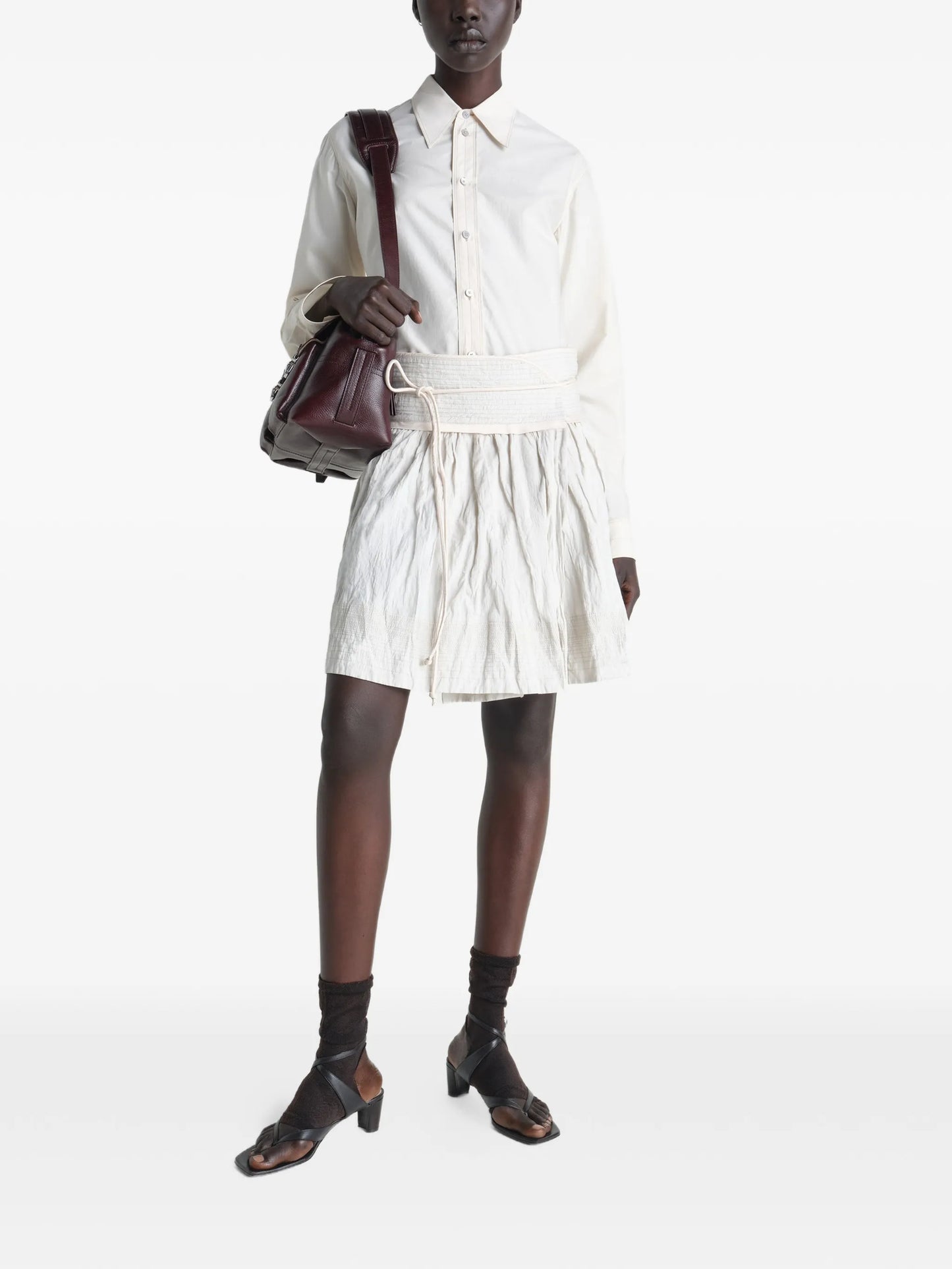 crinkled wrap skirt