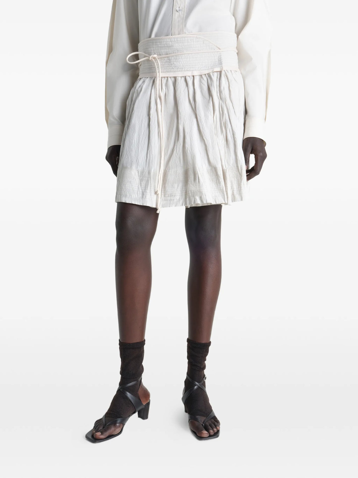 crinkled wrap skirt