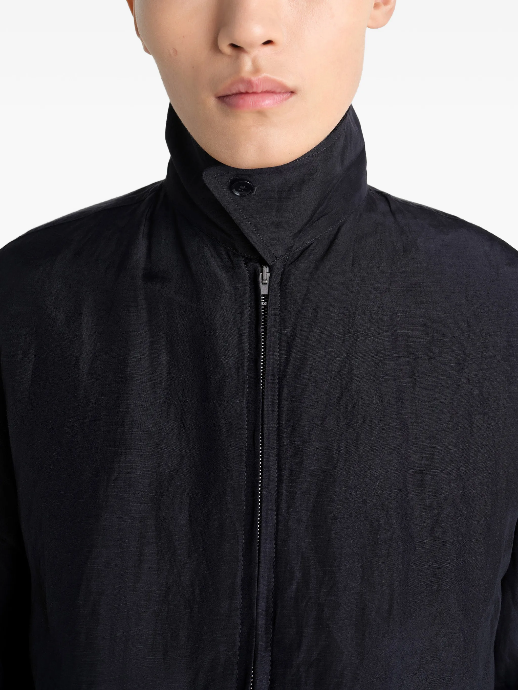 short blouson in linen viscose