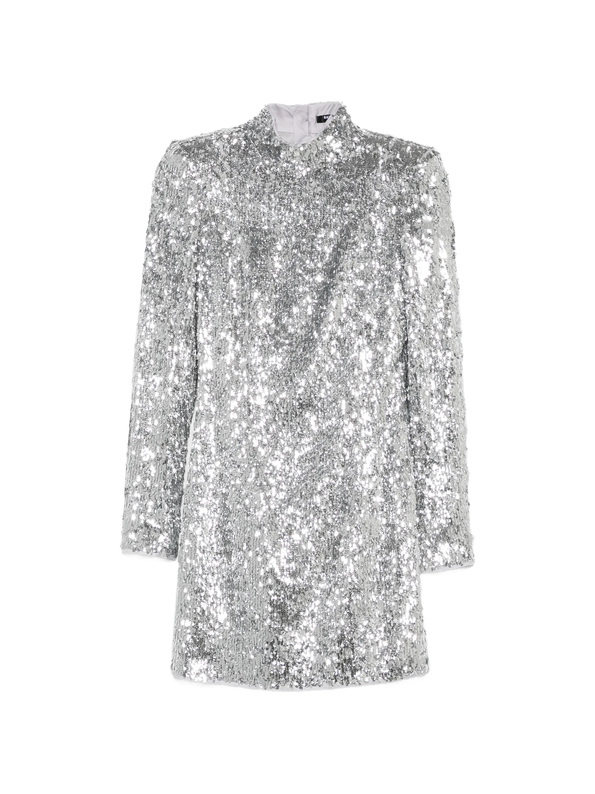 sequin-embellished high-neck mini dress