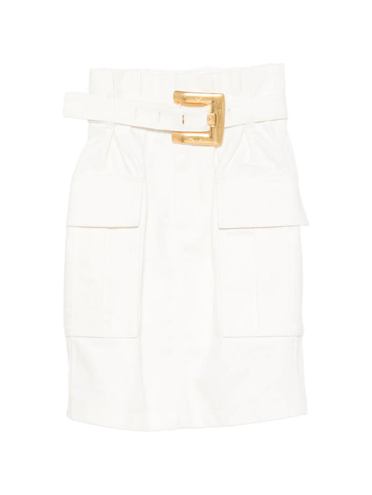 belted mini cargo skirt