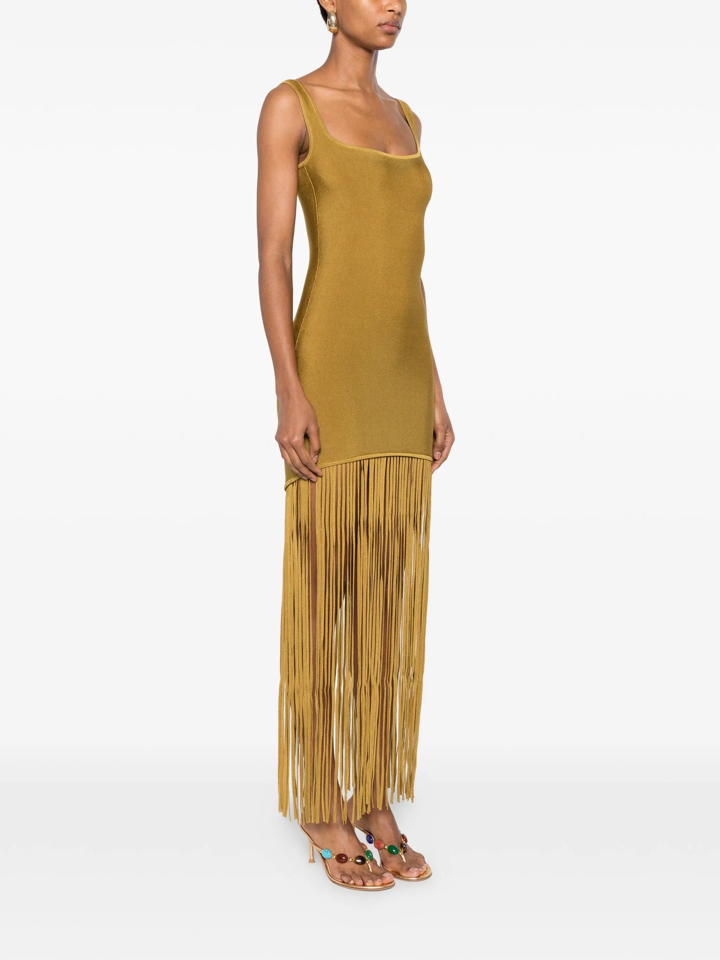 Sadler fringe-trimmed dress