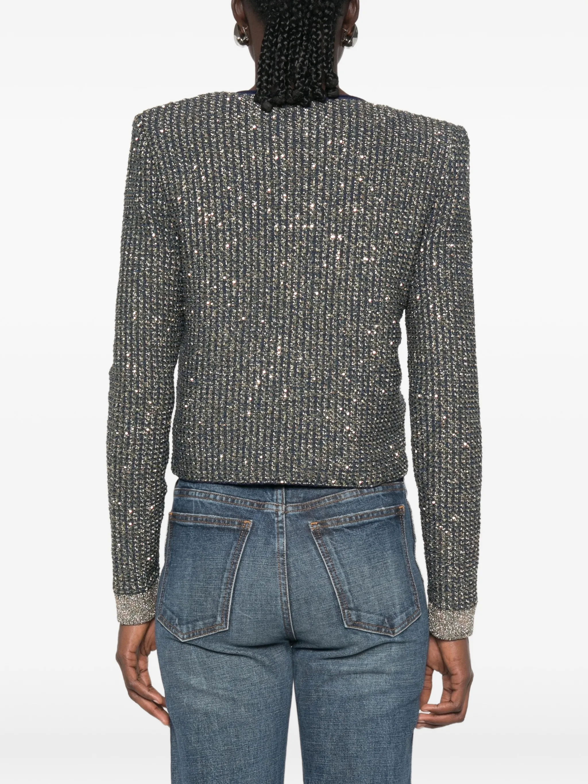 glittered tweed cardigan