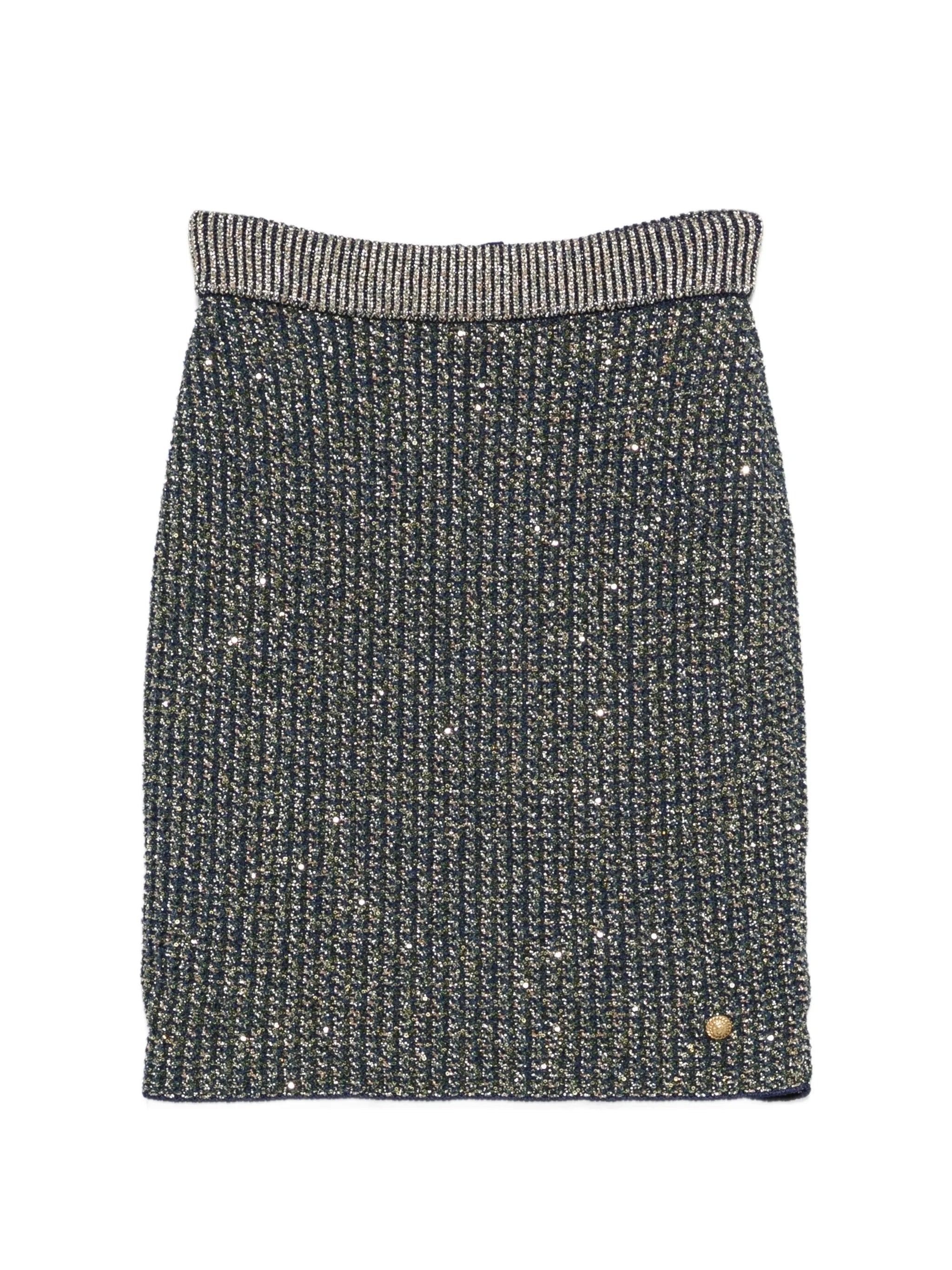 elastic-waistband mini skirt