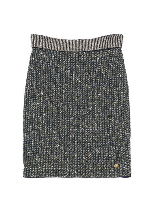 elastic-waistband mini skirt