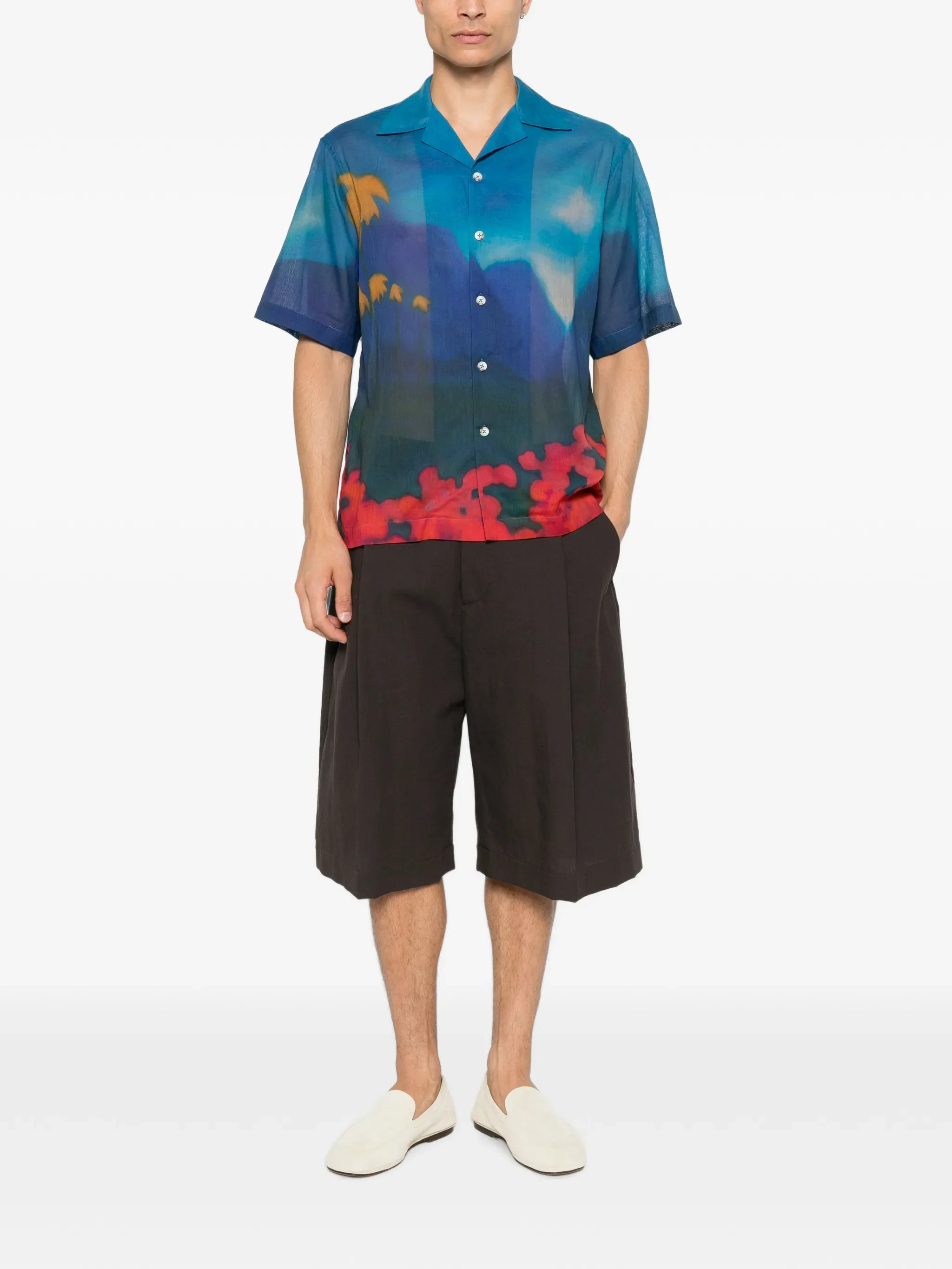 Midnight Horizon camp collar shirt