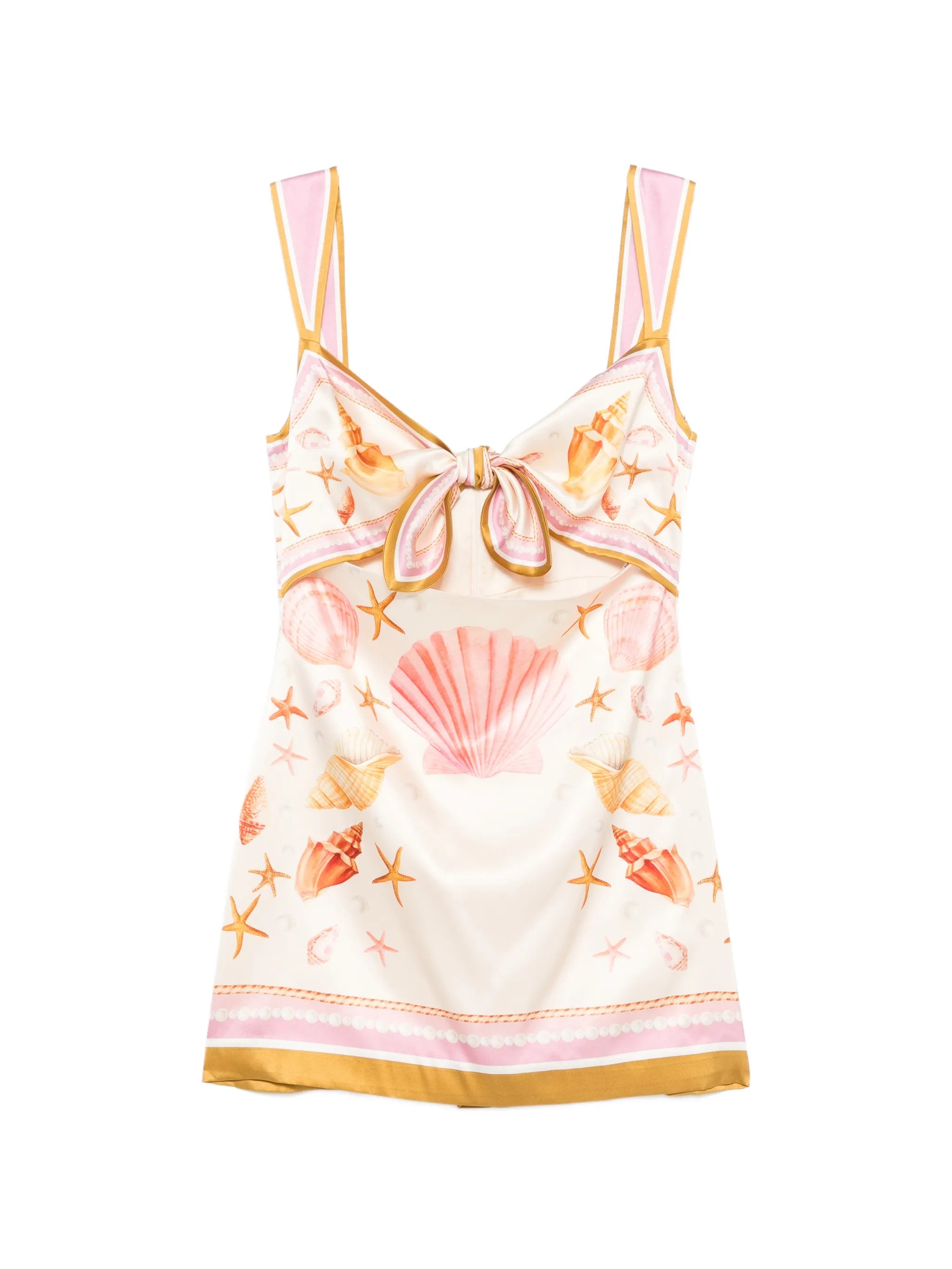 Margarie shell-print silk dress