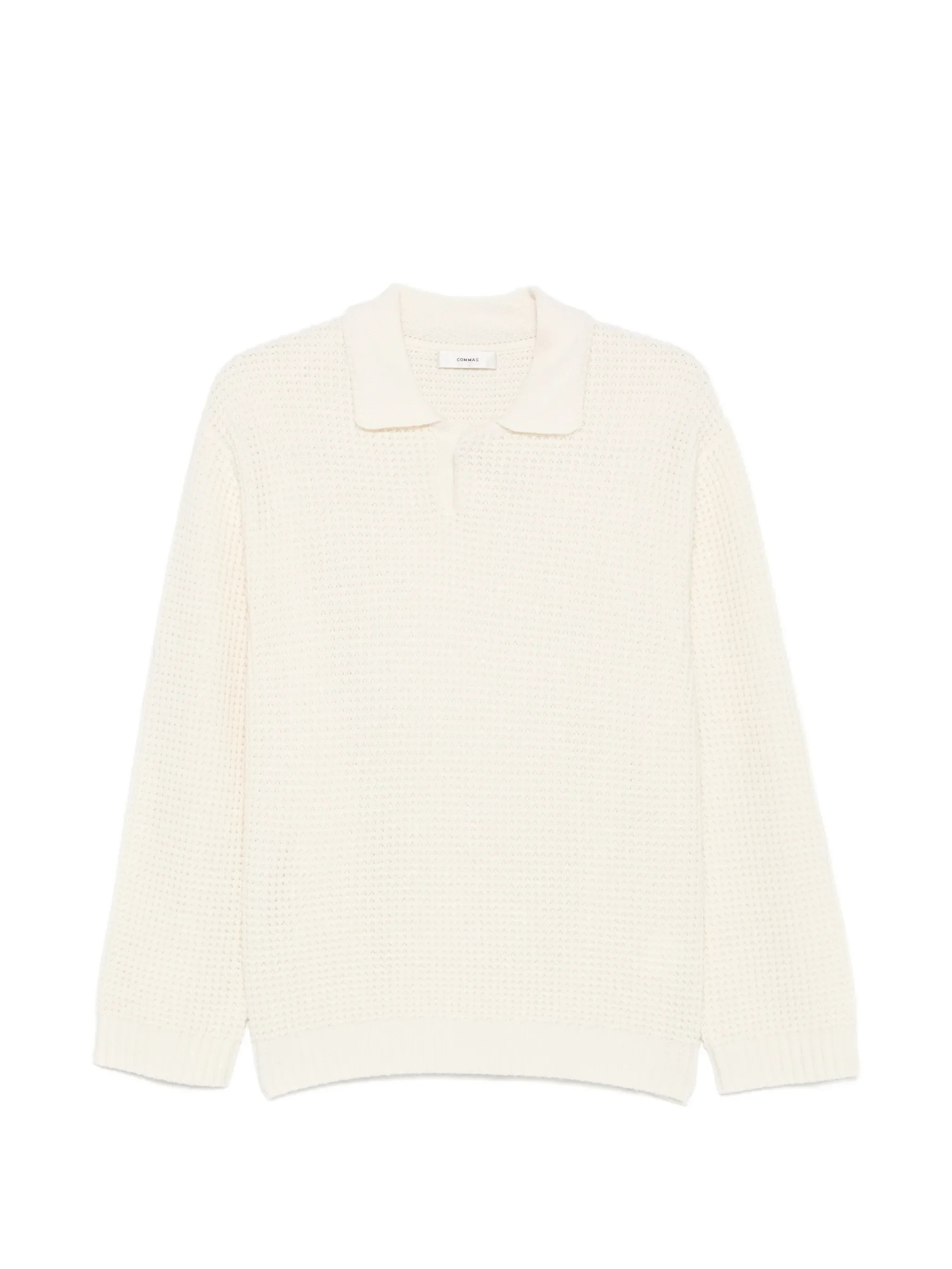 waffle-knit buttoned sweater