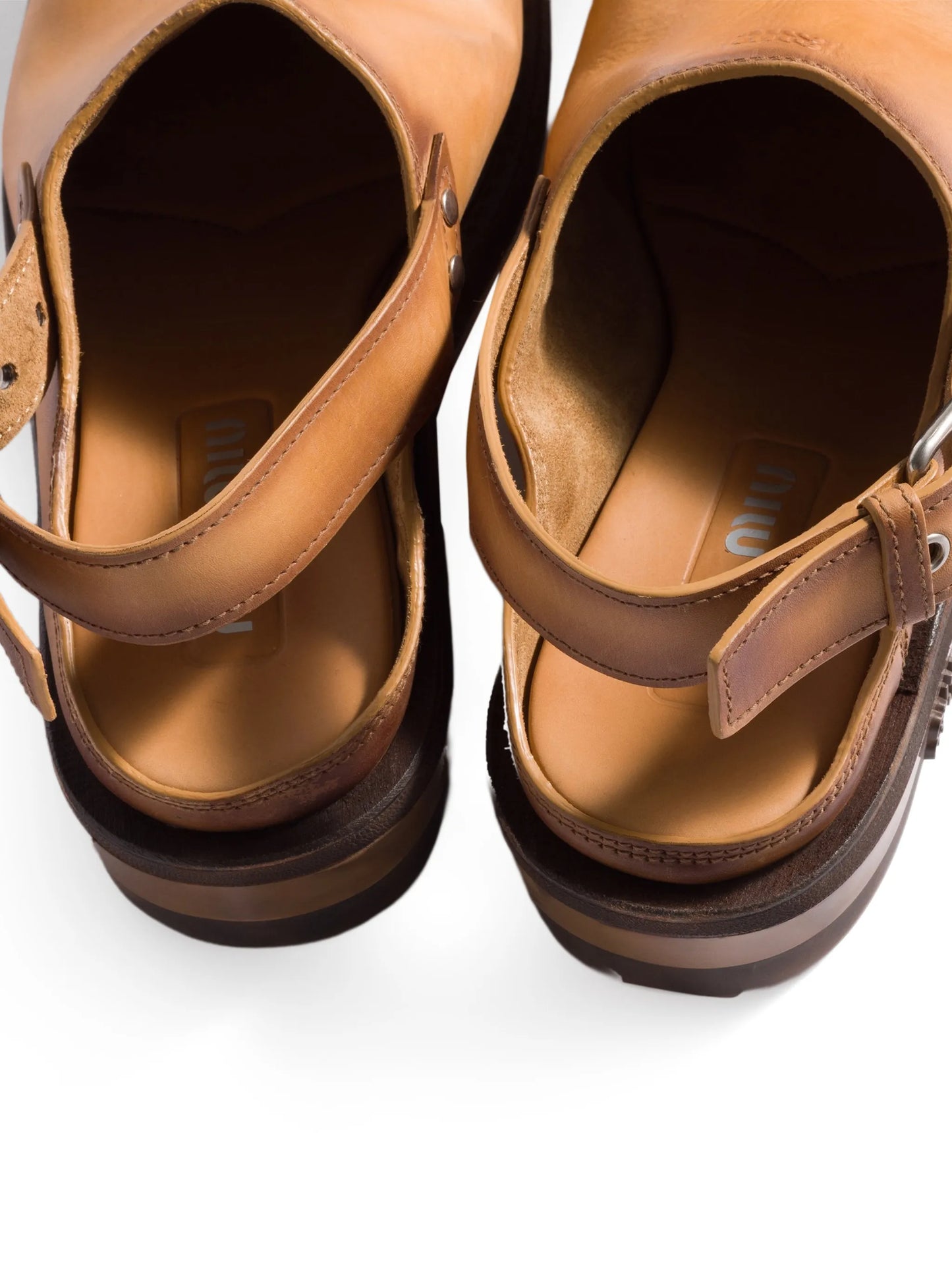 Foule leather mules