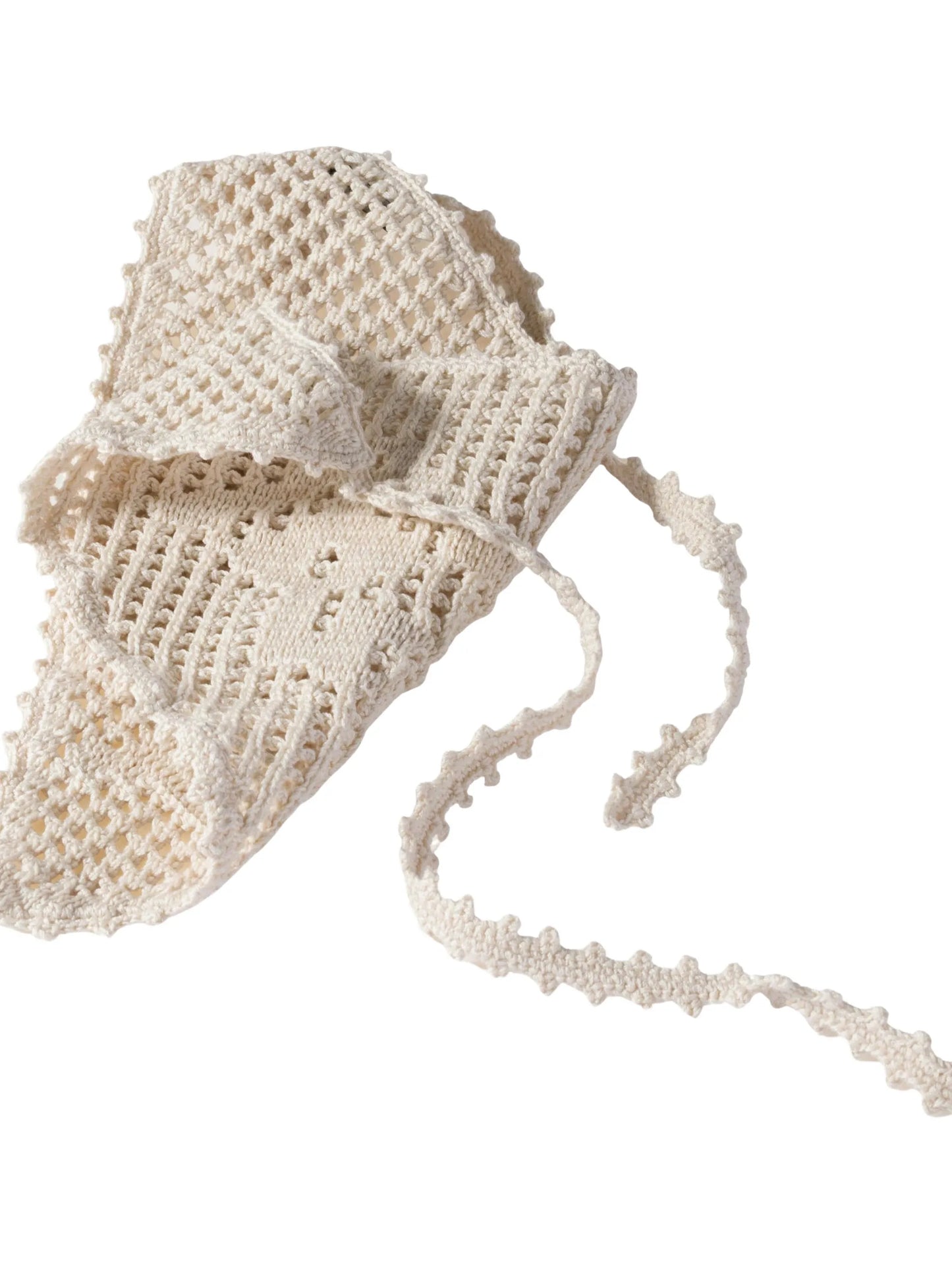 crochet cotton triangle scarf