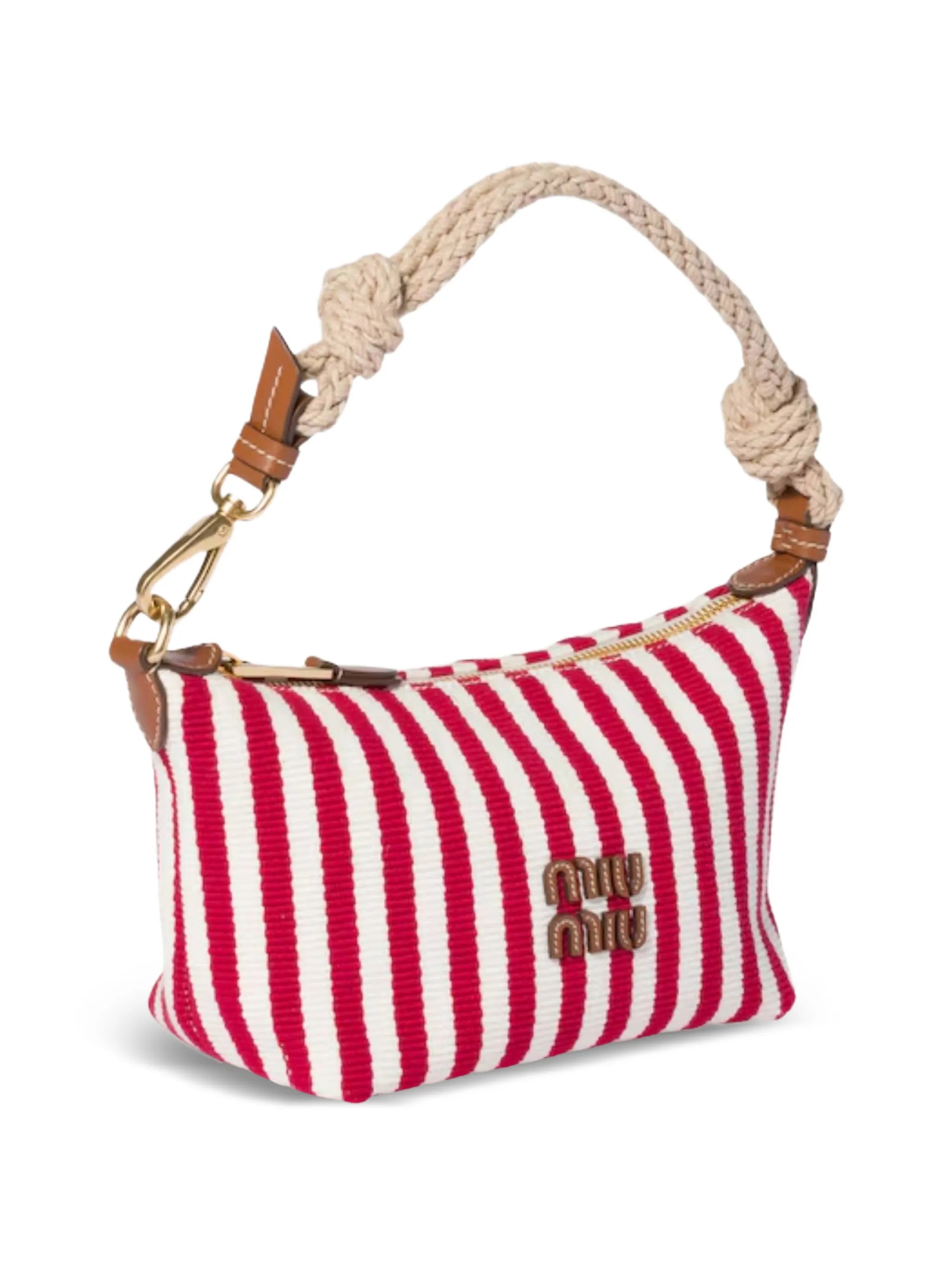 striped rope-handle mini bag