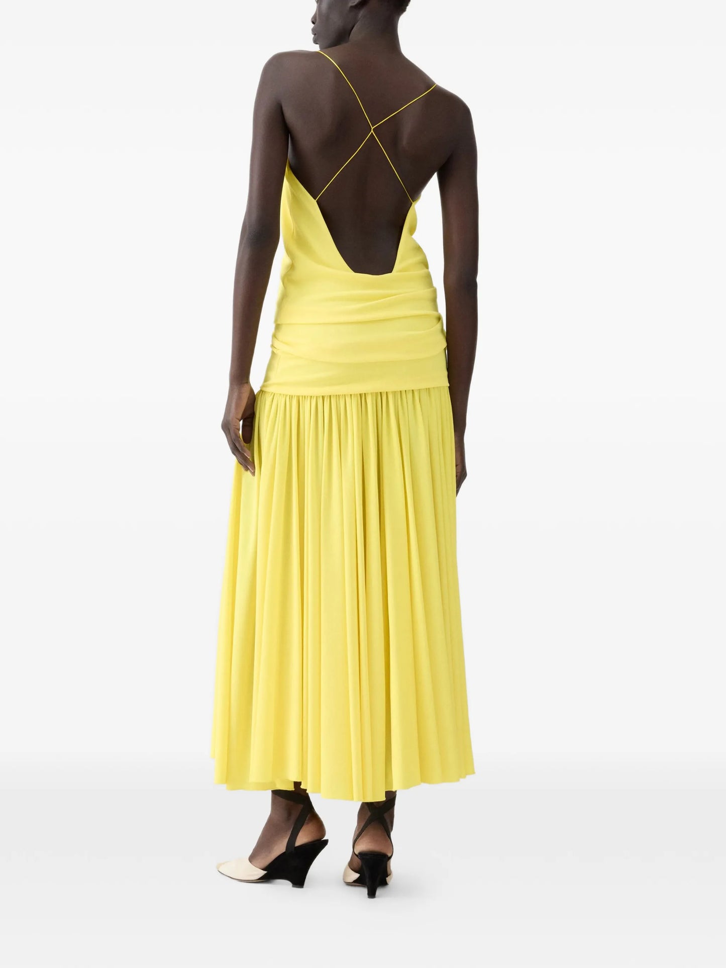 cross-back gathered dress