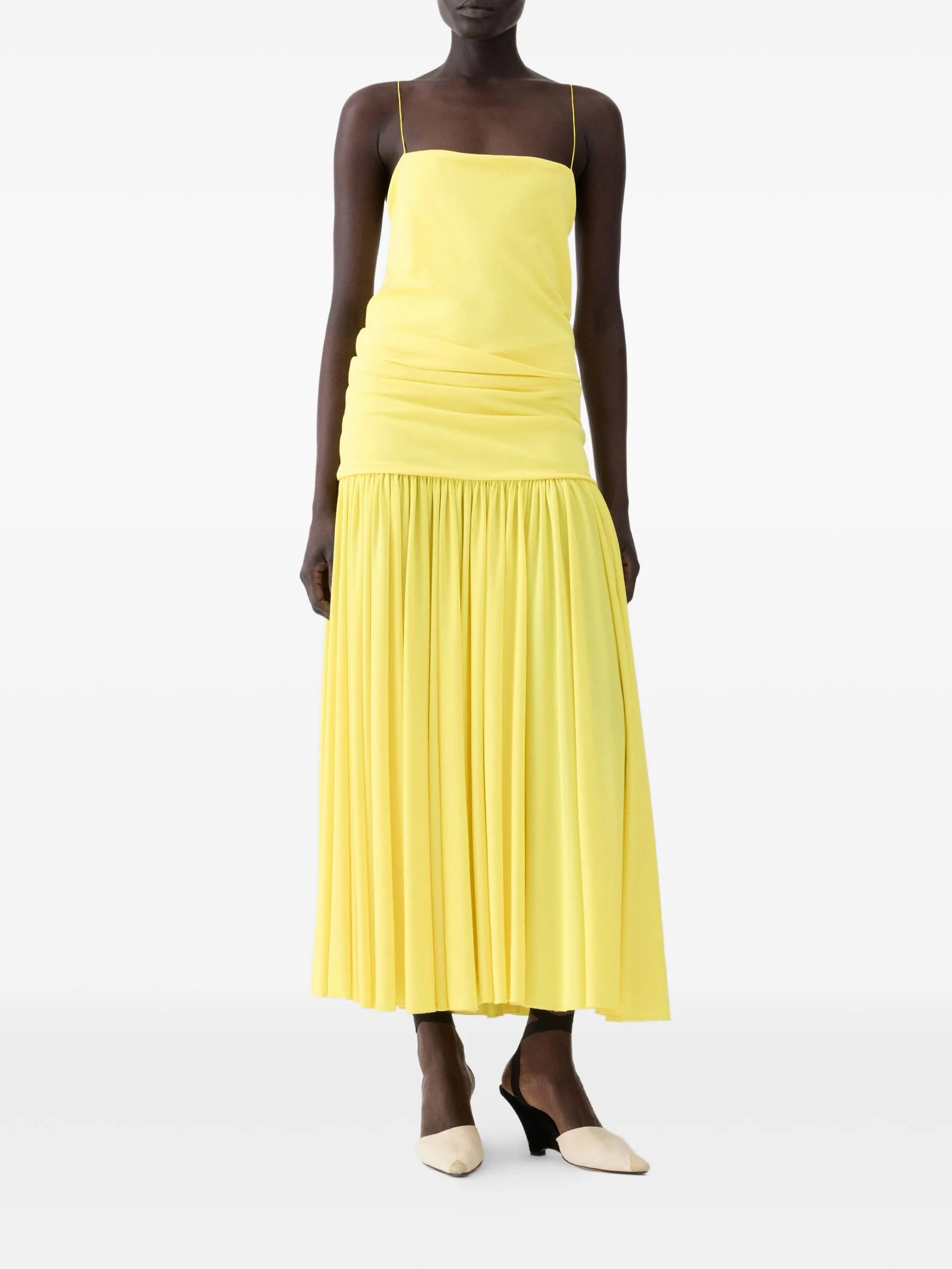 cross-back gathered dress