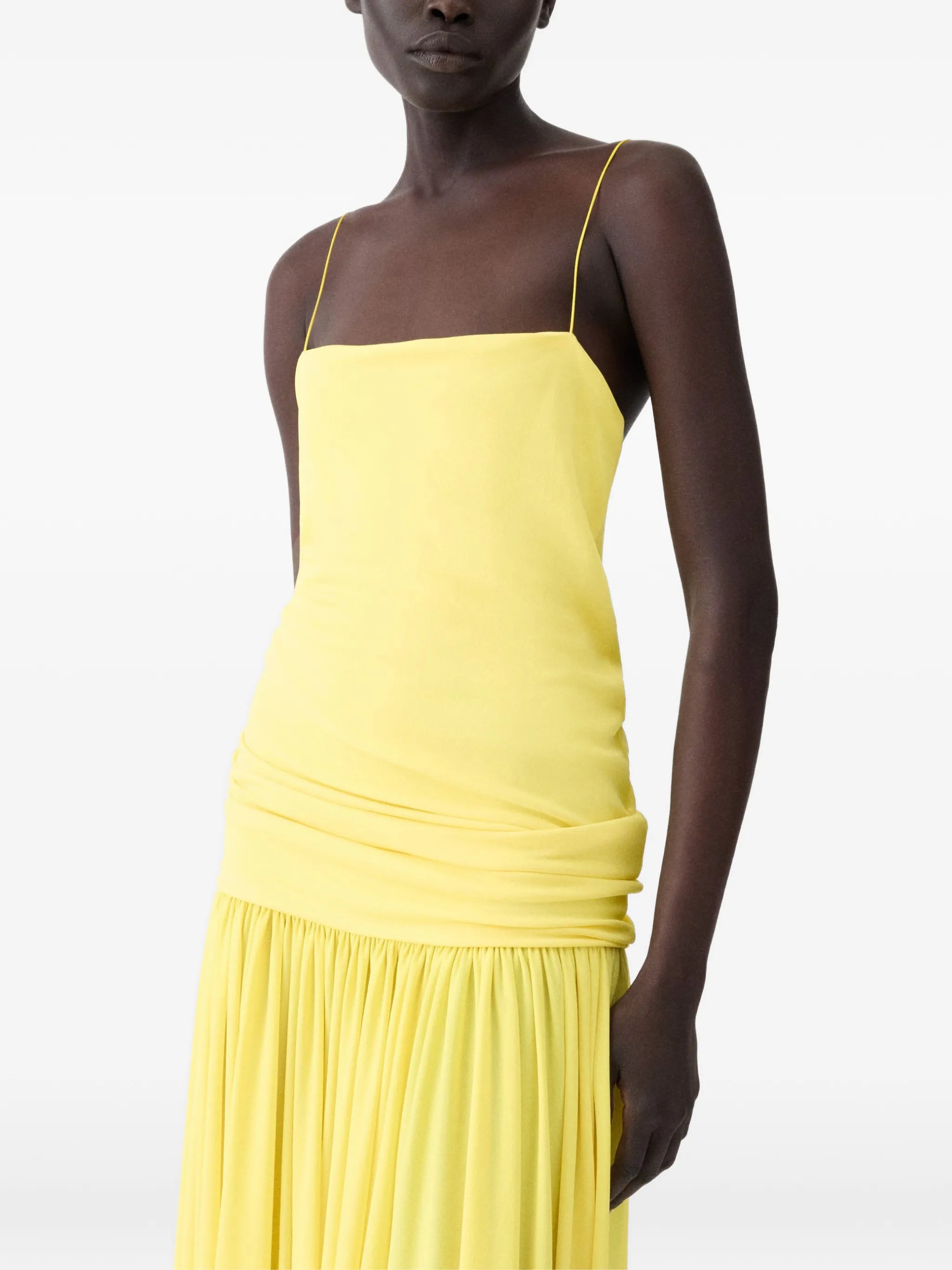 cross-back gathered dress