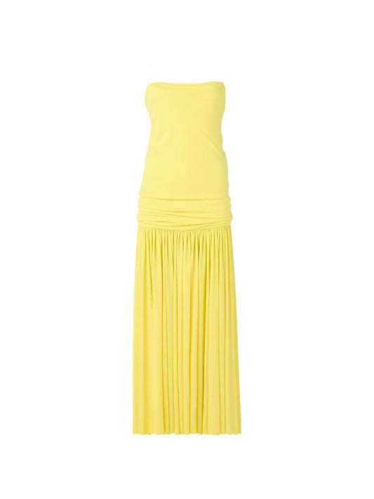 cross-back gathered dress
