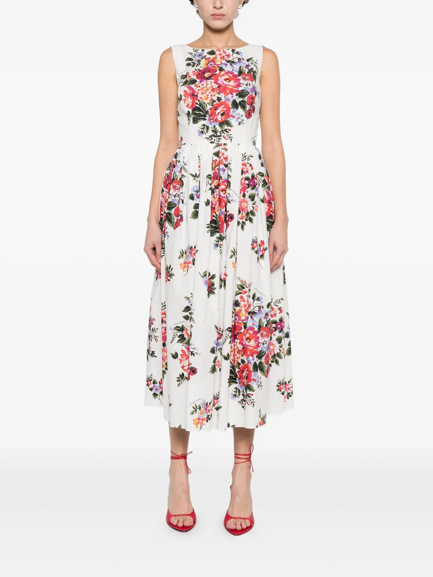 floral-print midi dress
