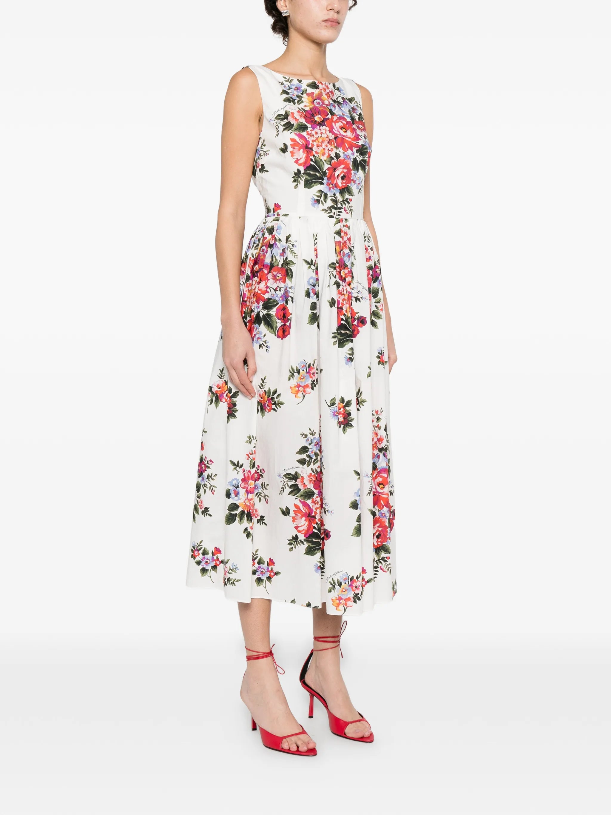 floral-print midi dress