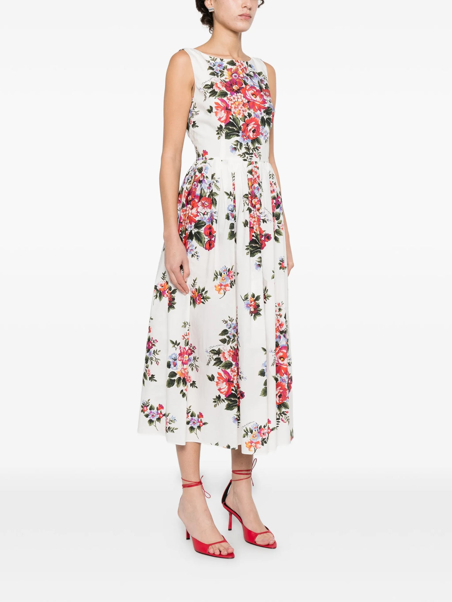 floral-print midi dress